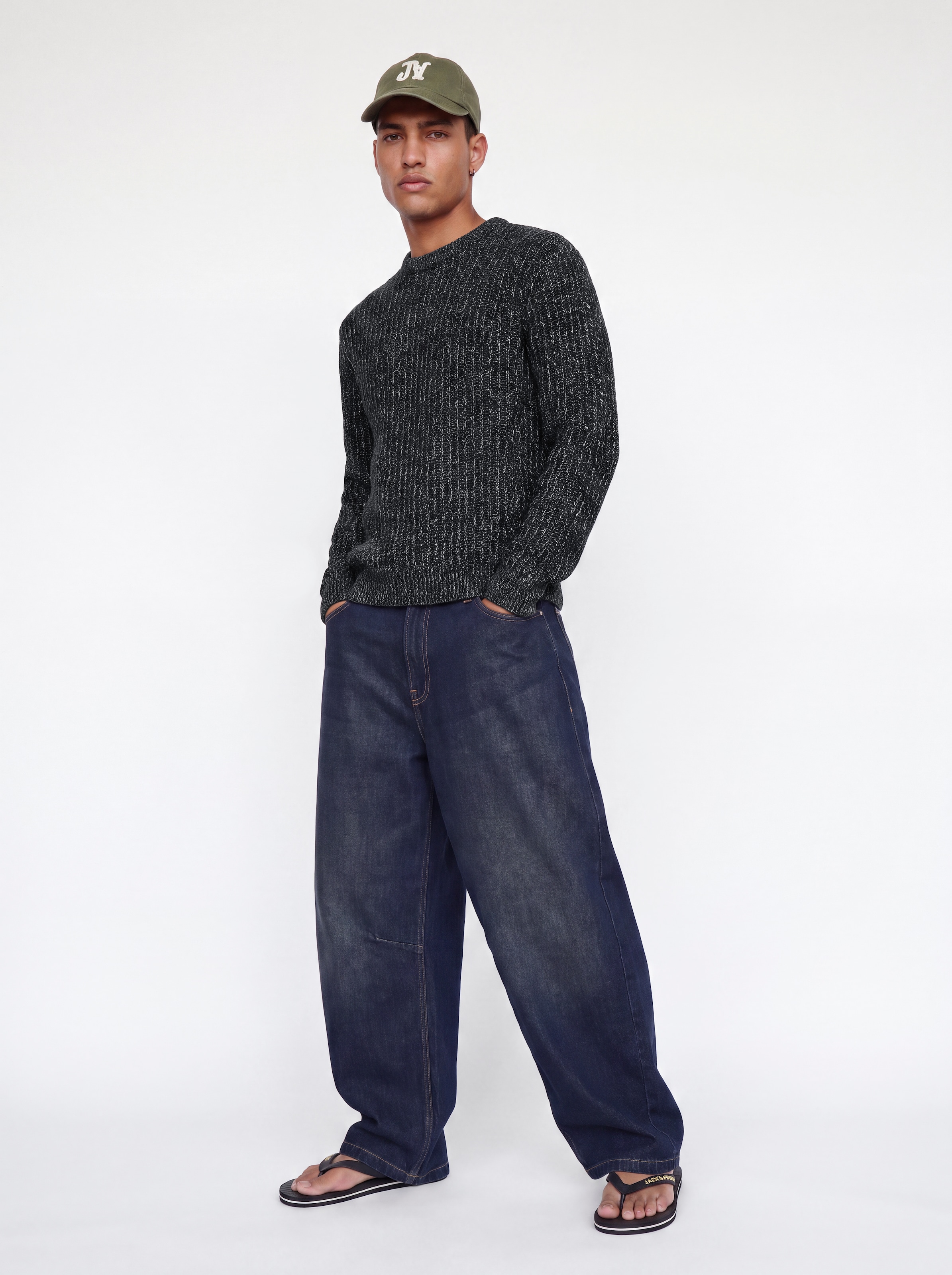 Jack & Jones Rundhalspullover »JJJAXON KNIT CREW NECK« Materialmix, normal geschnitten