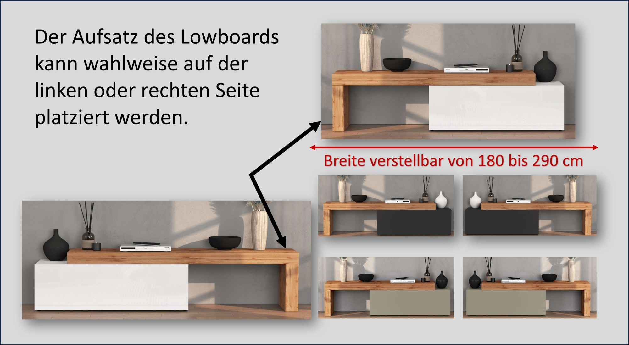 INOSIGN TV-Wand »Chronos TV-Set, Wohnwand – Elemente frei platzierbar, Made in Italy« Set, 3-er set, 3 Stk. tlg.