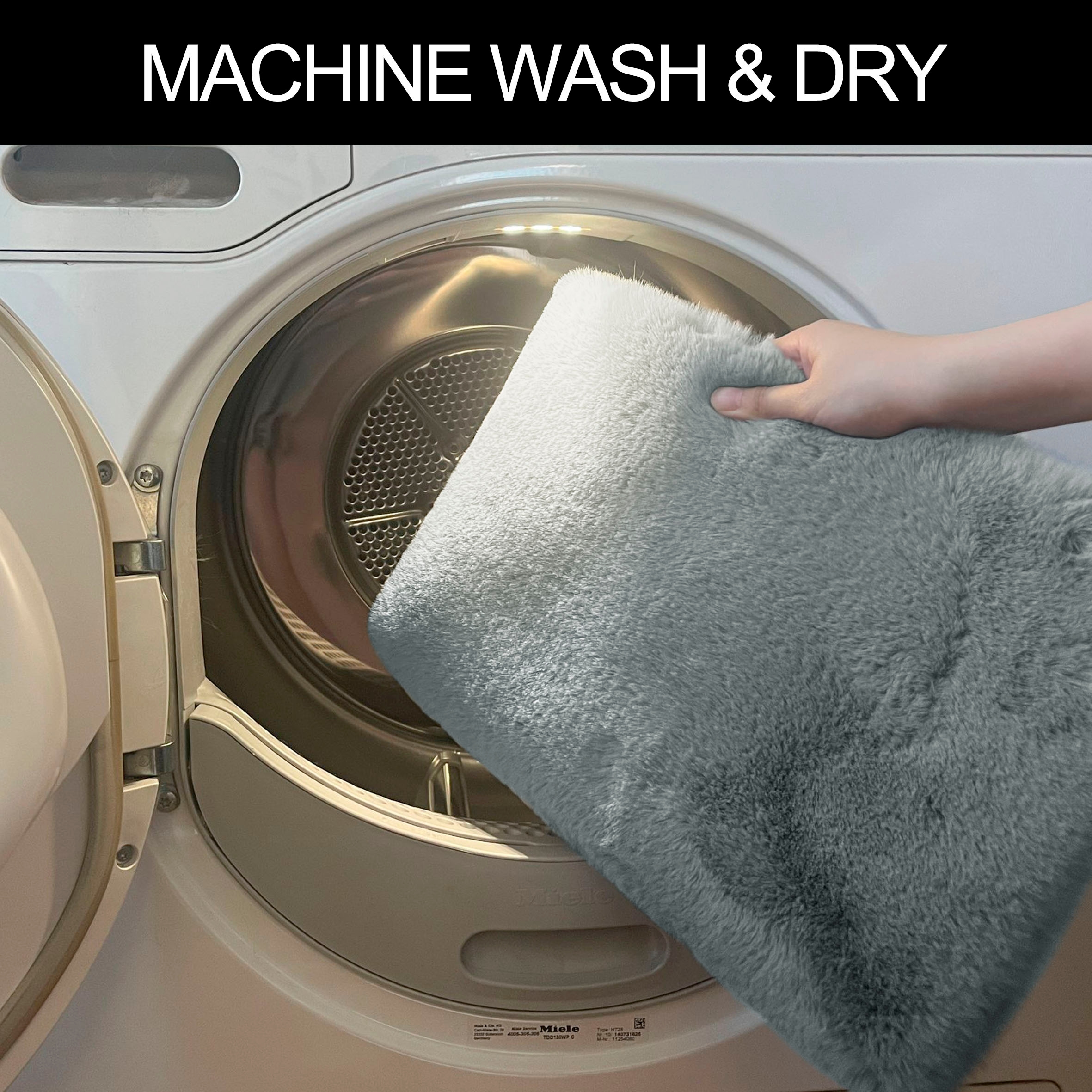 my home Badematte »Valeria, Kaninchenfell-Haptik« Höhe 20 mm rutschhemmend beschichtet fussbodenheizungsgeeignet | strapazierfähig Kunstfell, weicher Badteppich