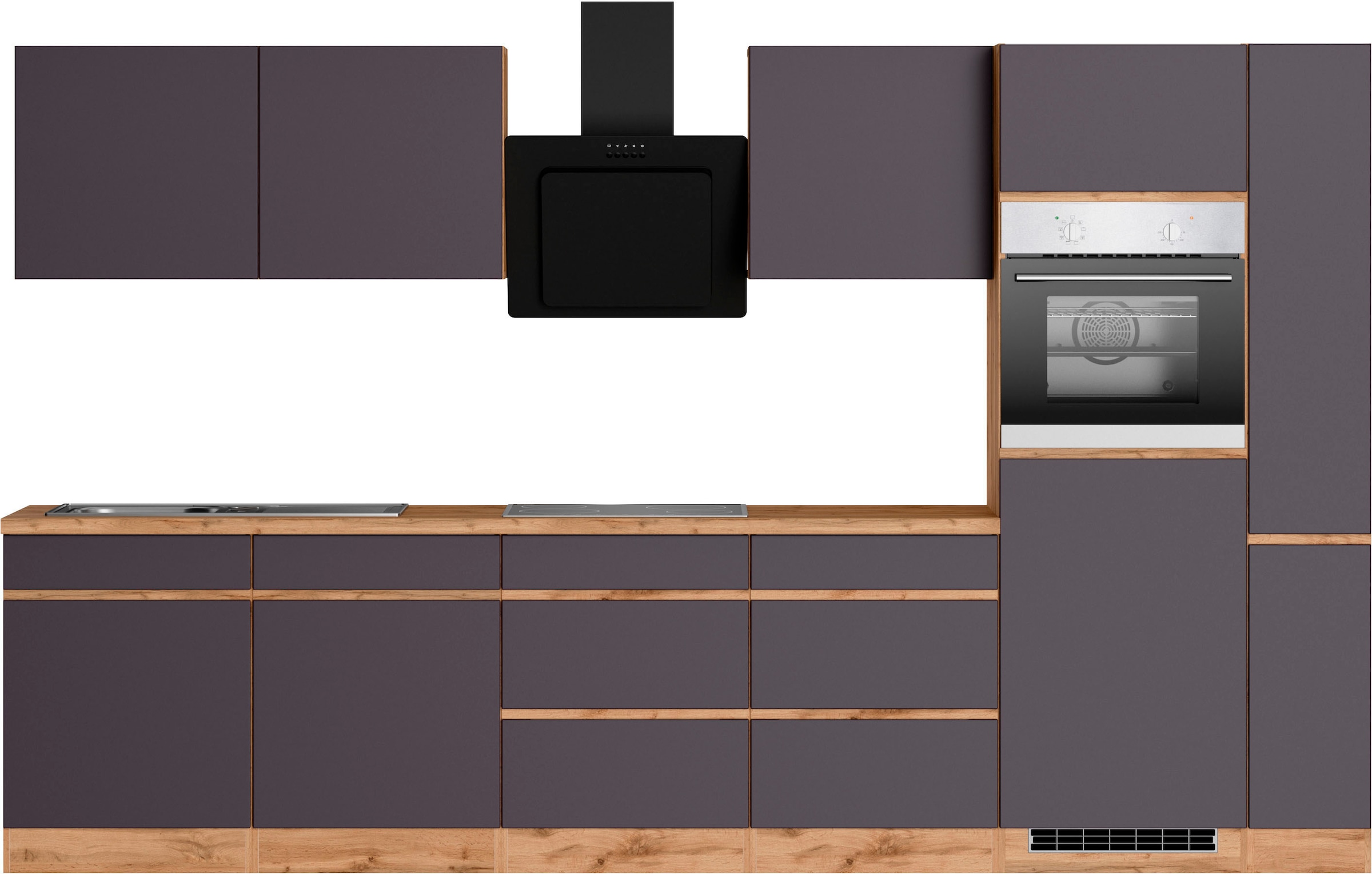 KOCHSTATION Kitchenette »KS-Riesa« largeur d'installation 330 cm, sans appareils électriques