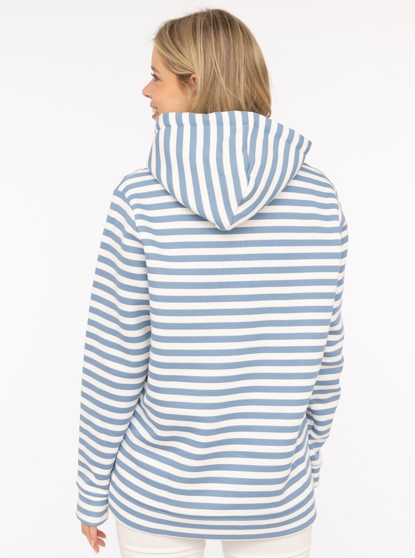 Zwillingsherz Kapuzensweatshirt »"Streifen Moin"«, gestreift, grosse "MOIN"- und Anker -Stickerei, Tasche vorne
