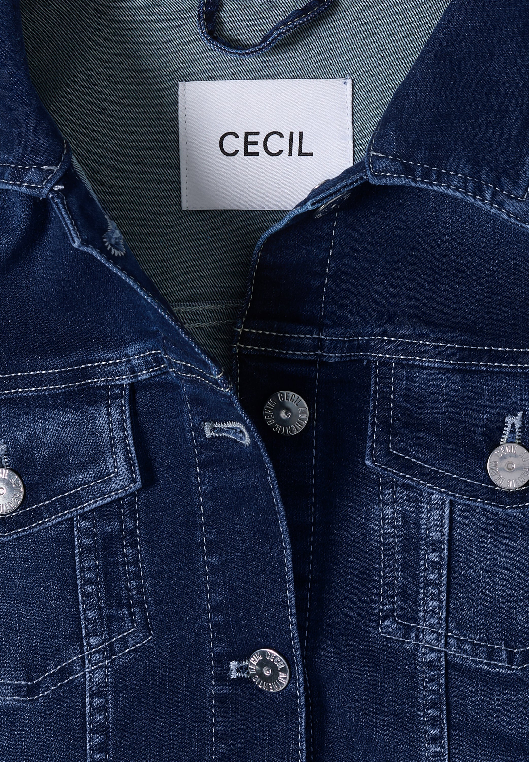 Cecil Veste en jean sans capuche avec poches poitrine et boutons