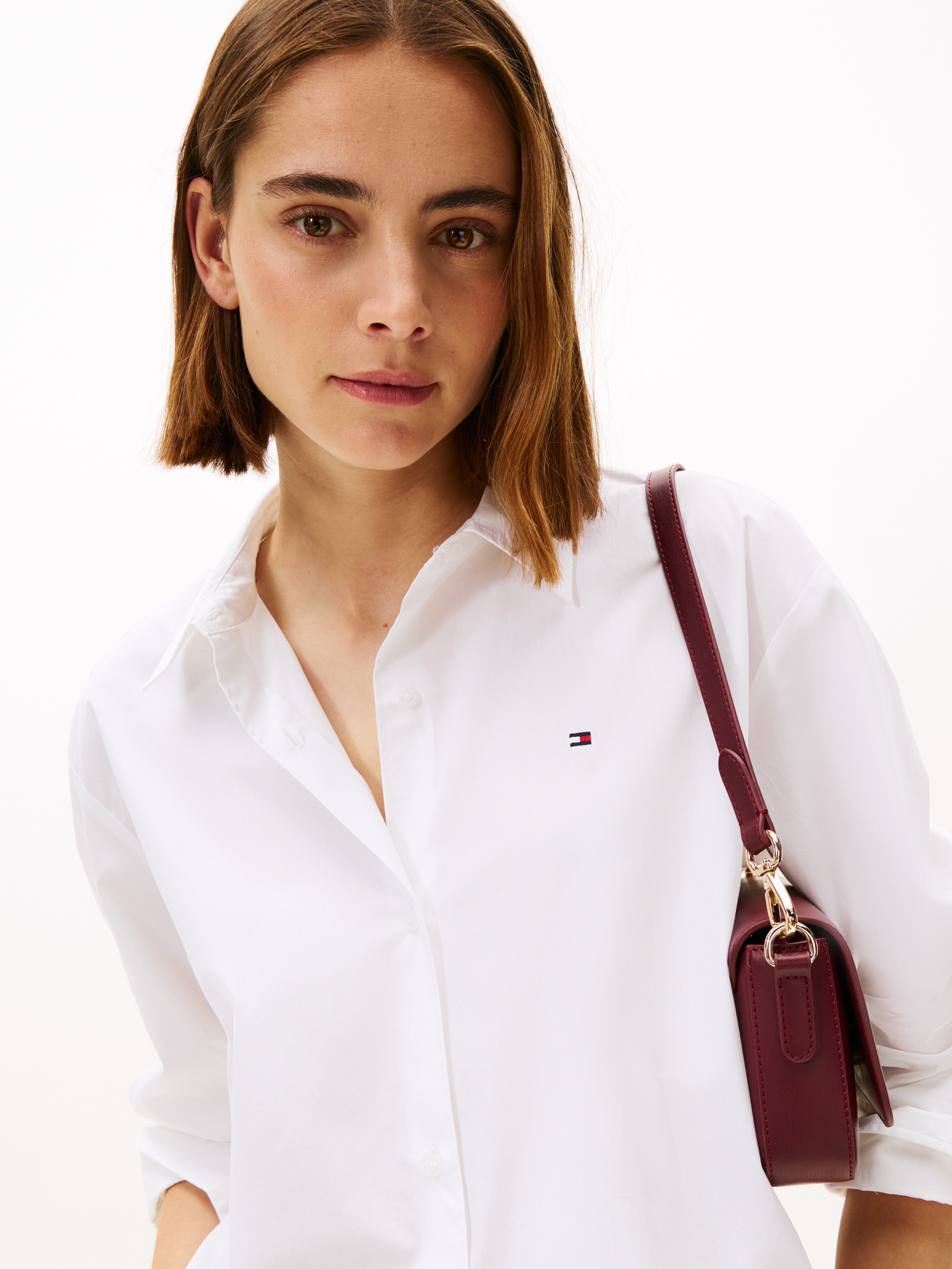 Tommy Hilfiger Langarmbluse »ESS POPLIN EASY FIT SHIRT« Baumwolle