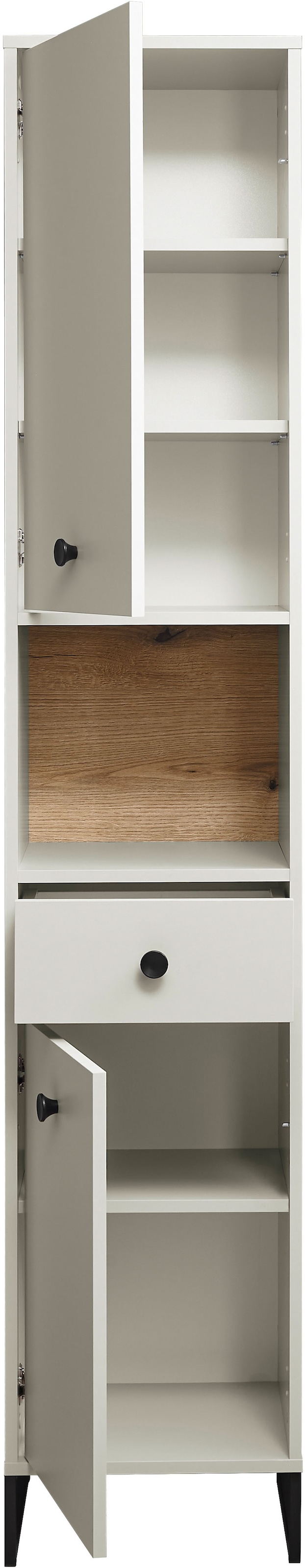 BASIC by Balculina Hochschrank »Linea« 1 Stk. tlg. Breite 60cm, U-Profil Füsse, Unterflurauszug