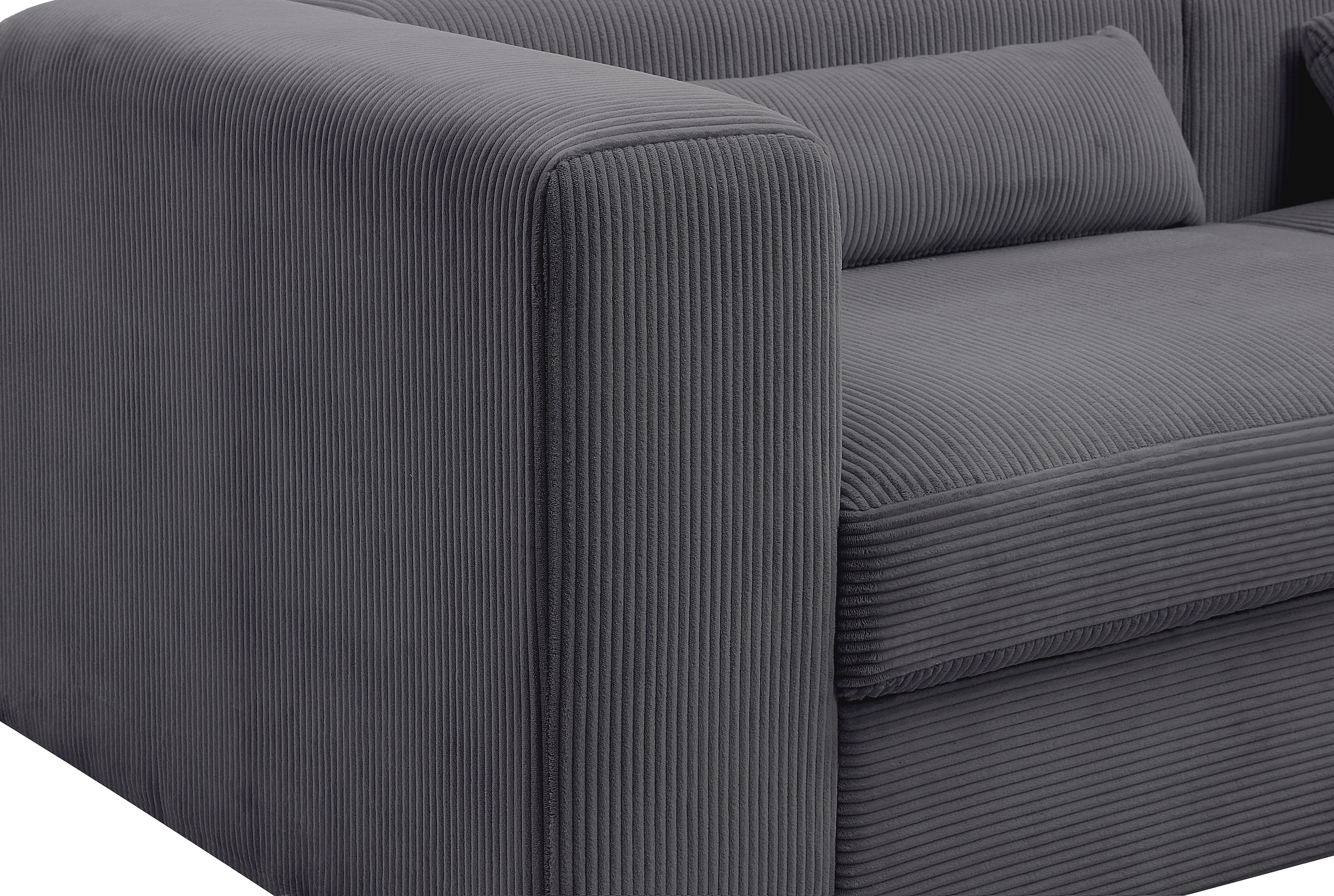 GOODproduct Ecksofa »Uno, L-Form, Breite: 307cm« beidseitig montierbarem Longchair,mit Taschenfederkern, in Cord