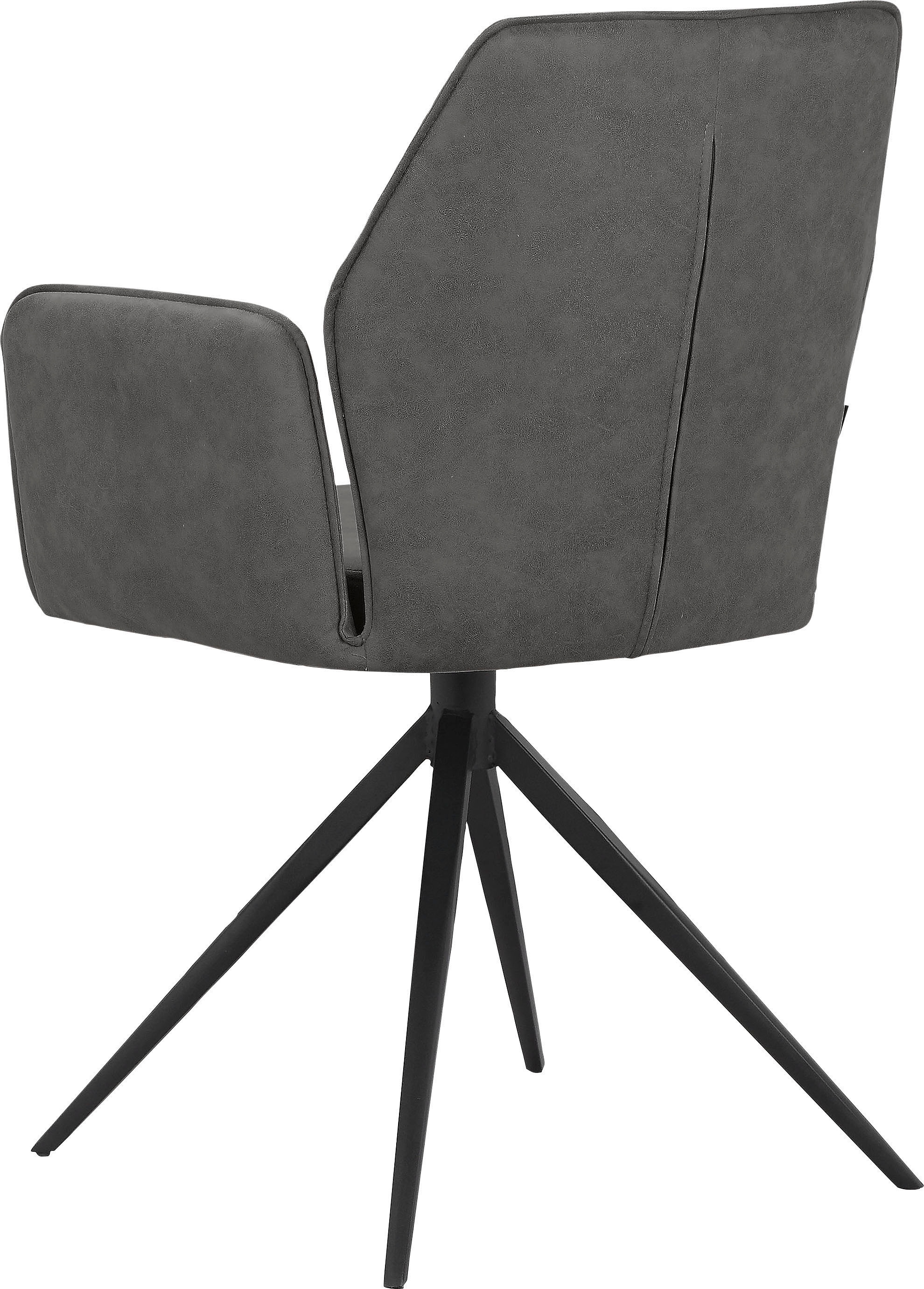 GOODproduct Esszimmerstuhl »Ozias« () Sitz und Rücken gepolstert, Gestell aus Metall schwarz, Sitzhöhe 50 cm, 2er Set