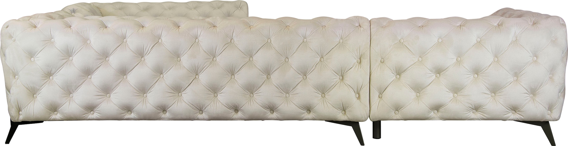 Home affaire Chesterfield-Sofa »Amaury L-Form« grosses Ecksofa, Chesterfield-Optik, Breite 323 cm, Fussfarbe wählbar