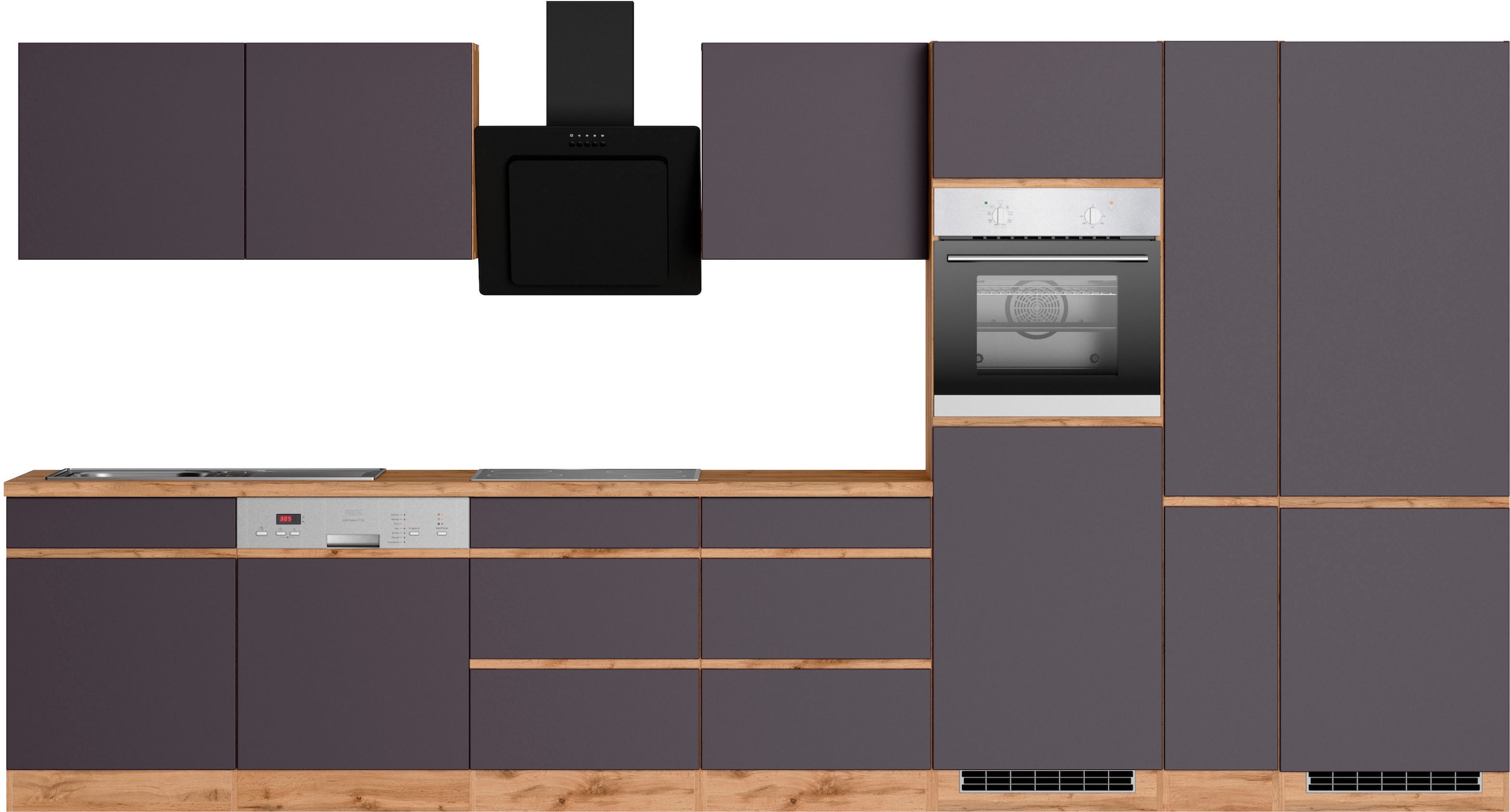 KOCHSTATION Kitchenette »KS-Riesa« largeur d’installation 390 cm, sans appareils électriques