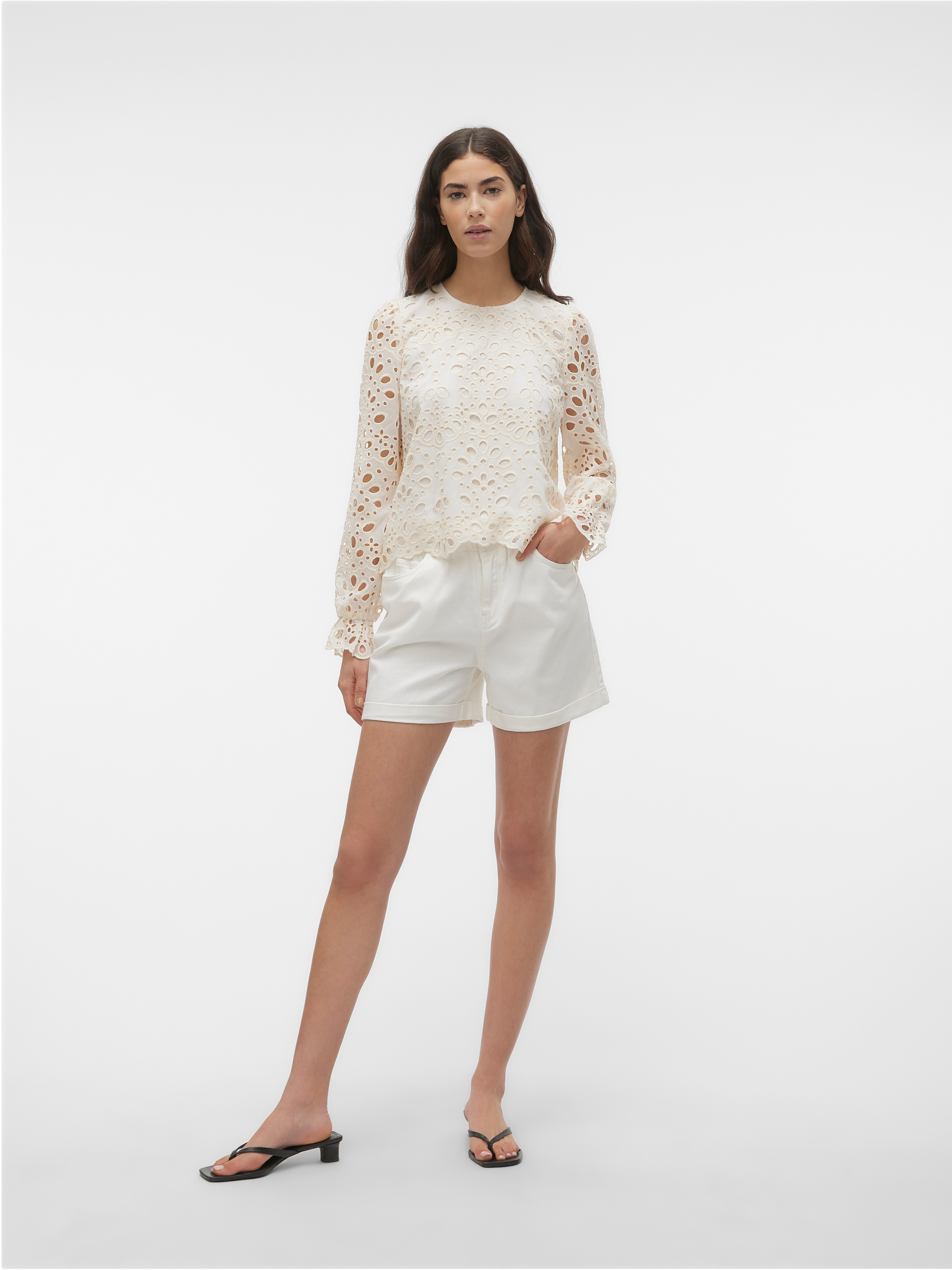 Vero Moda Short en jean »VMLYRA HR PAPERBAG SHORTS MIX« mélange de coton, coupe ample