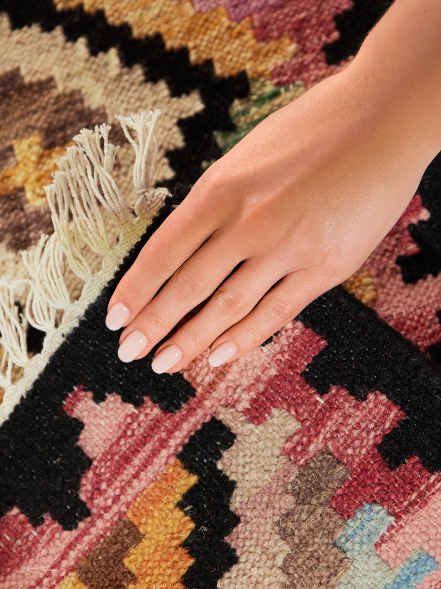 HANSE Home Teppich »Kelim Zara« rechteckig 3 mm Höhe Wolle, Baumwolle, Natur, Handgewebt, orientalisch, Boho, traditionell