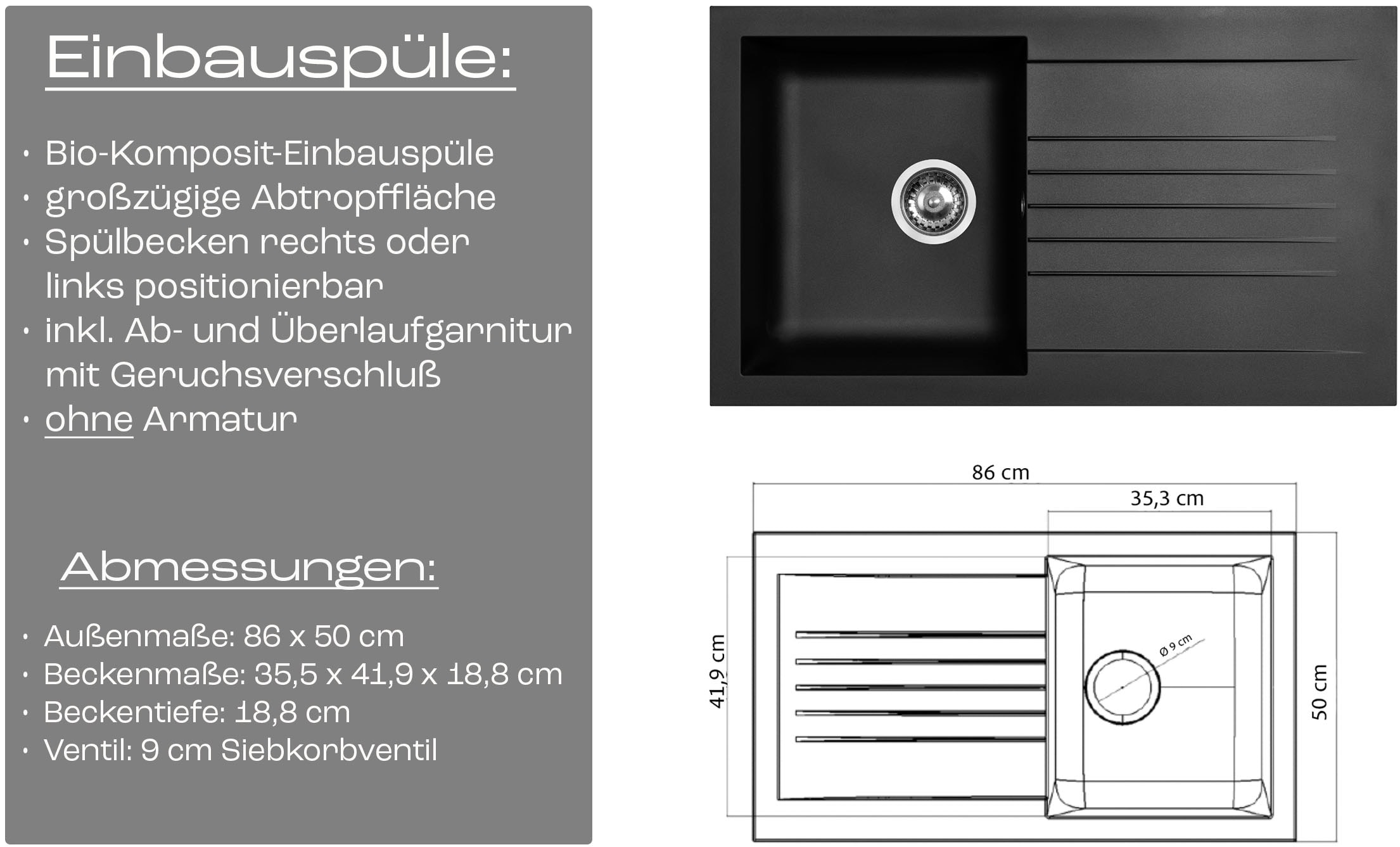 KOCHSTATION Kitchenette »KS-Toronto« Largeur 280 cm, option avec appareils HANSEATIC E