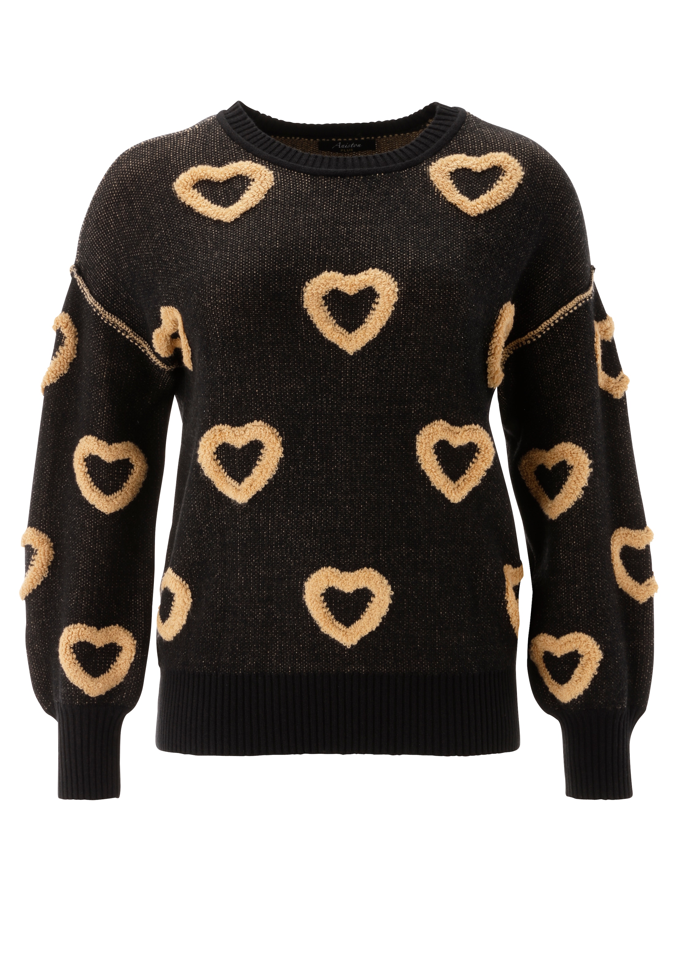Aniston PLUS Pull en tricot Avec cœurs tricotés en relief