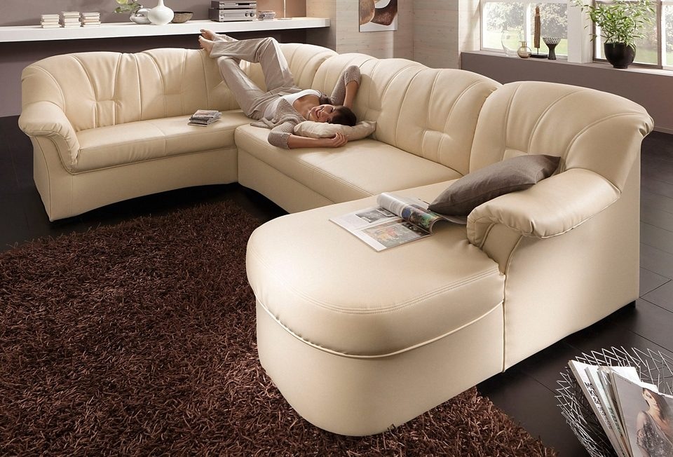 DOMO collection Paysage de salon »Papenburg, zeitlose Rückensteppung, elegante Formensprache, U-Form« in grosser Farbvielfalt, wahlweise mit Bettfunktion