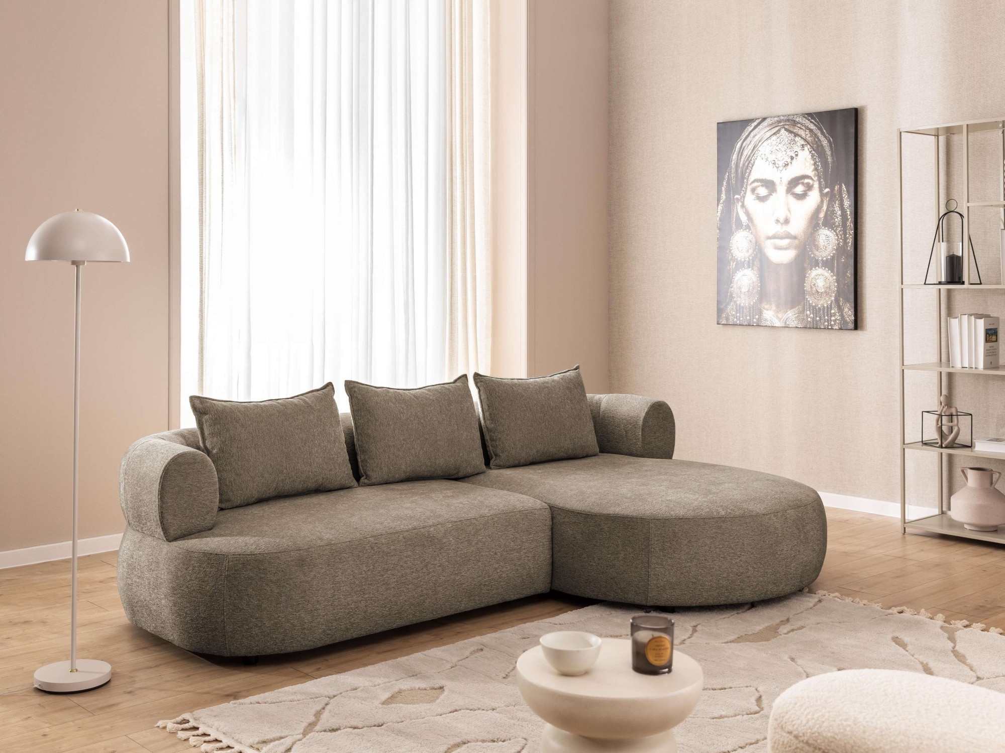 Home affaire Ecksofa »LUSSAC L-Form Design-Sofa mit Zierkissen, Masse B/T/H: 257/159/78 cm« hoher Sitzkomfort und modernes Design, Sofa ohne Bettfunktion