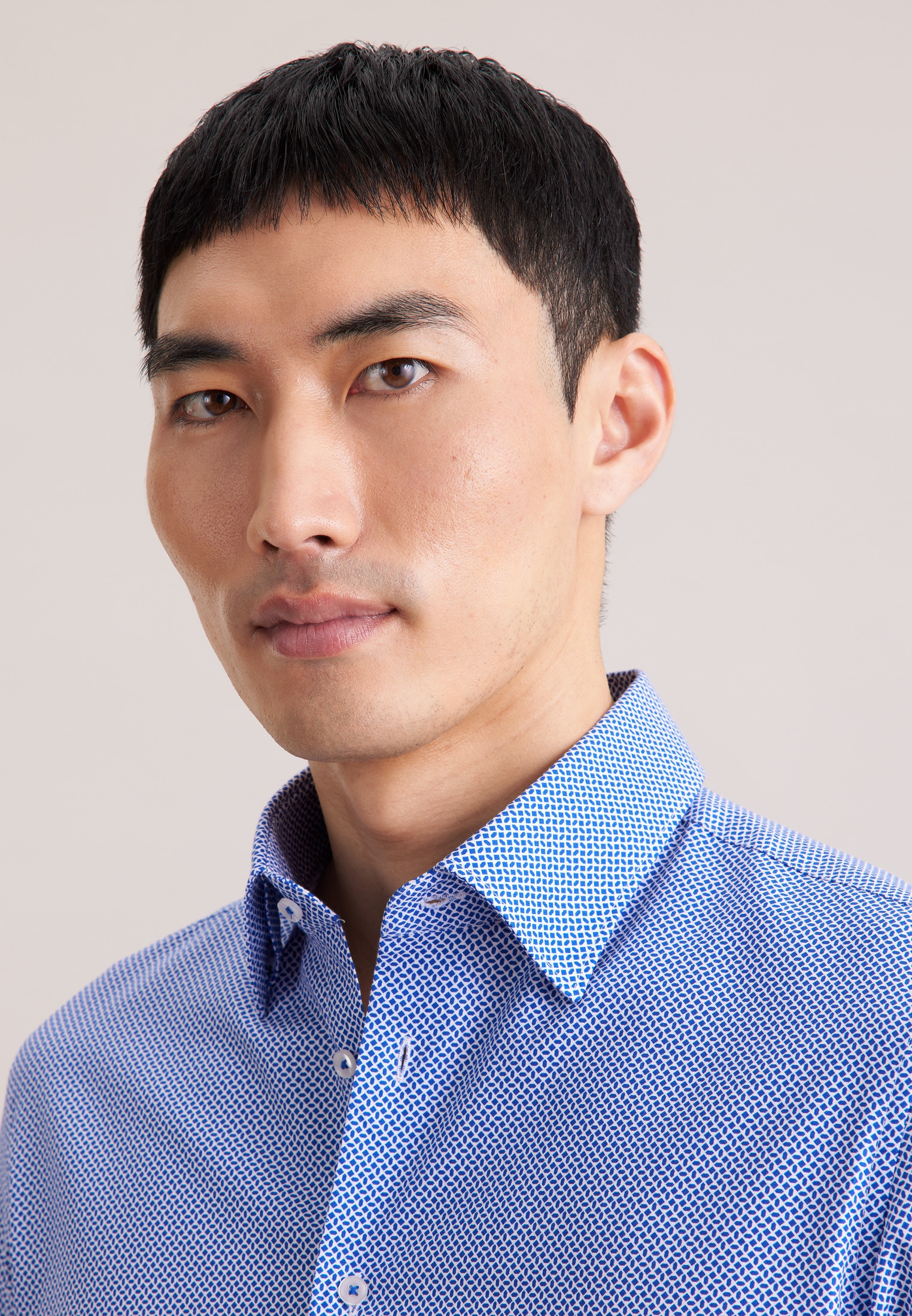 seidensticker Chemise d'affaires »Schwarze Rose« Shaped 1/1 Covered-Button-Down-Kragen Druck