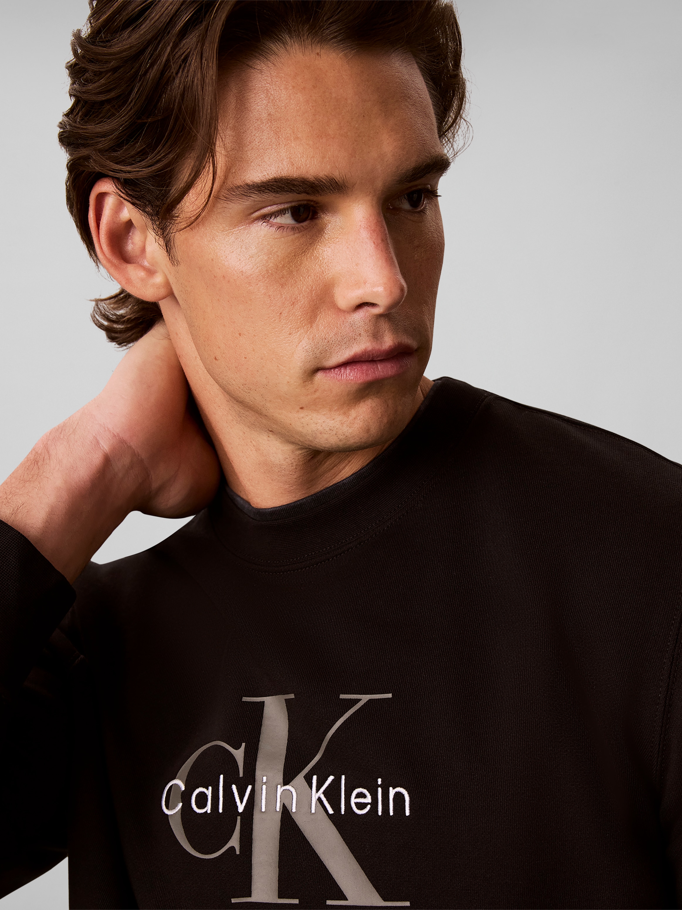 Calvin Klein Jeans Sweat-shirt , Col rond, coupe régulière, grand imprimé logo
