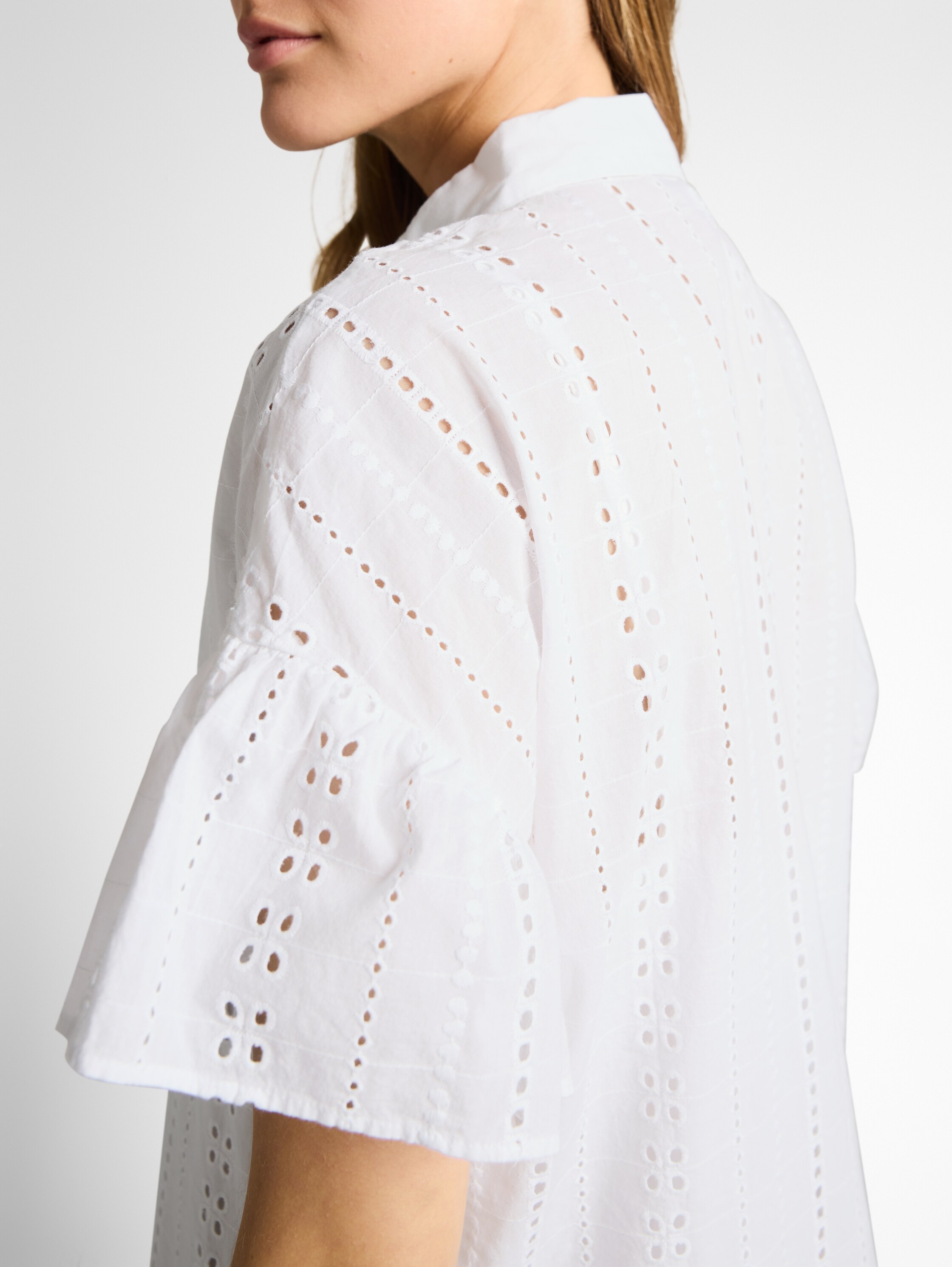 TOM TAILOR Denim Robe chemisier Sans poches Robe d'été avec détails en crochet