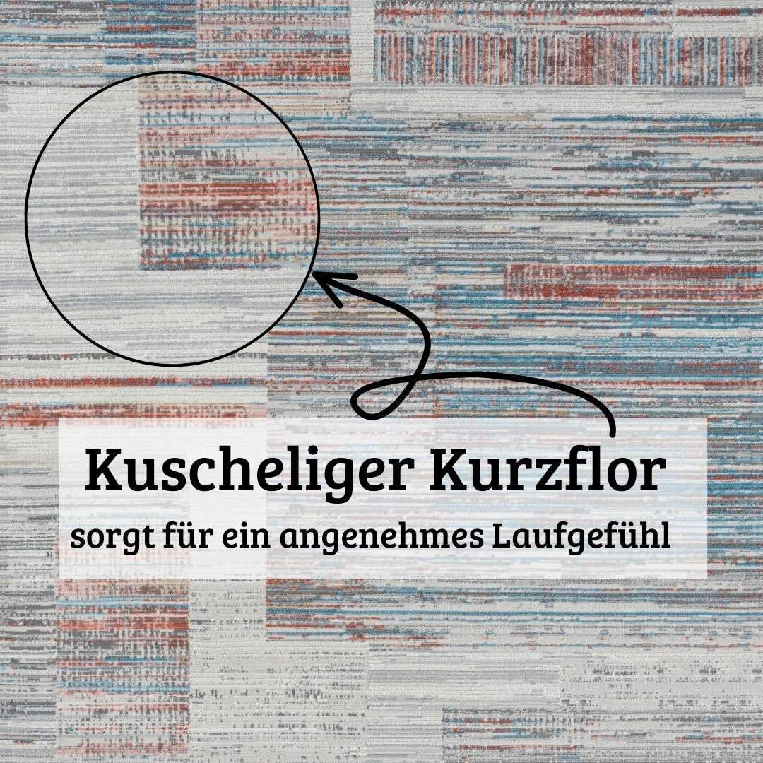 GOODproduct Teppich »Ziven« rund 8 mm Höhe Kurzflor, modernes Design, pflegeleicht, Wohnzimmer