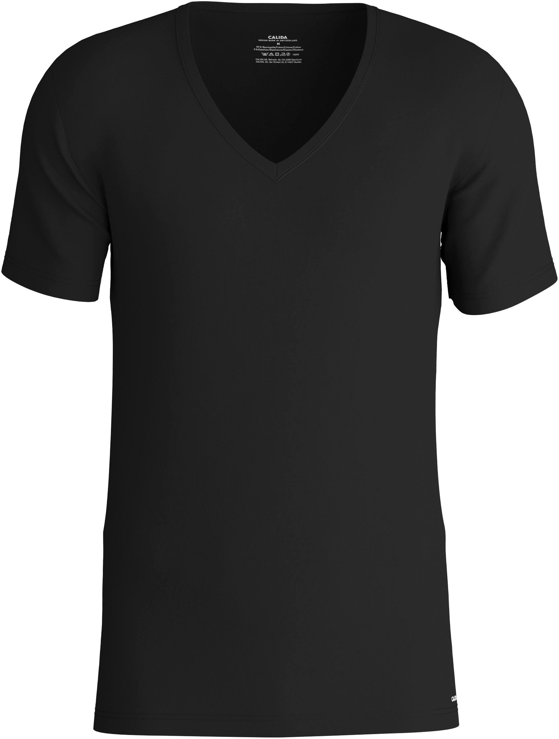 CALIDA T-shirt »Cotton Code« V-Ausschnitt, formstabiler Single Jersey, elastisch, Kurzarm