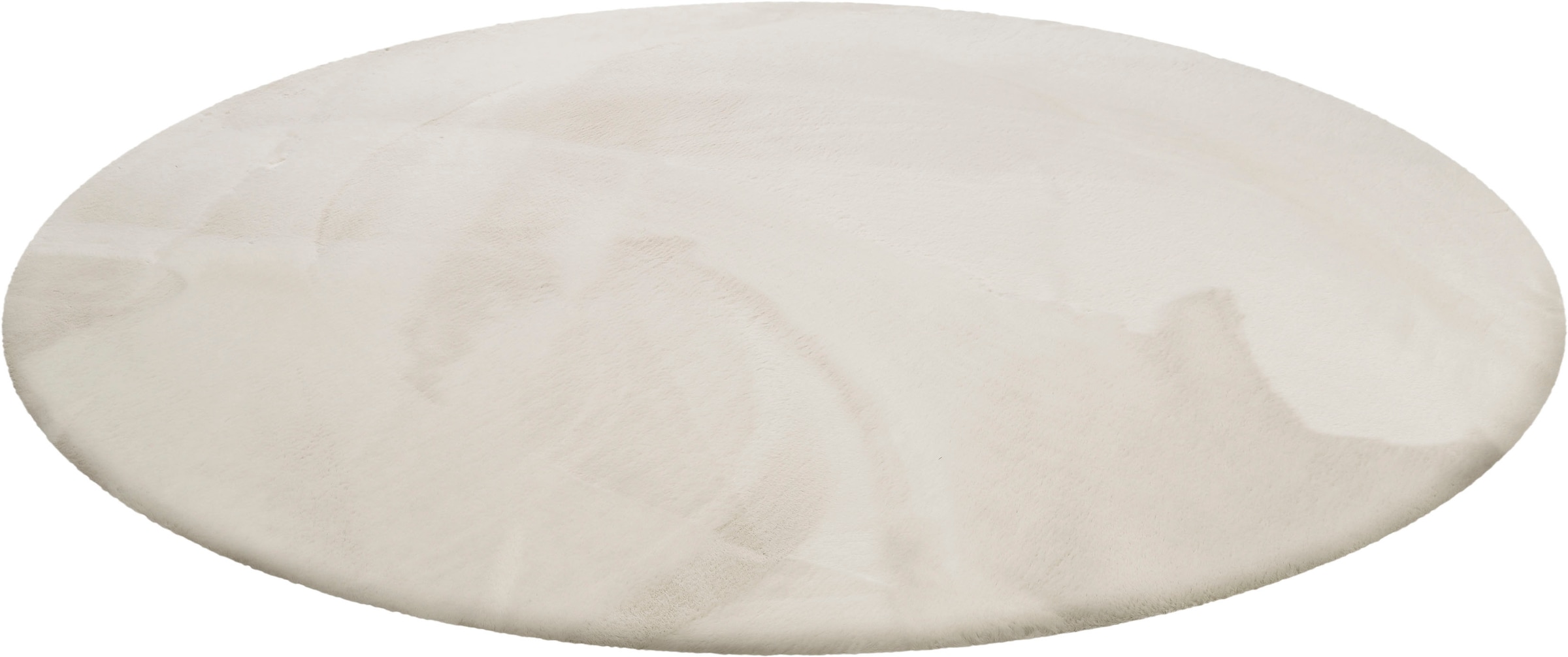 Wecon home Basics Tapis à poils longs »Anna« Rond 25 mm Höhe Wohnzimmer, Schlafzimmer, Felloptik, sehr weich und flauschig, Uni