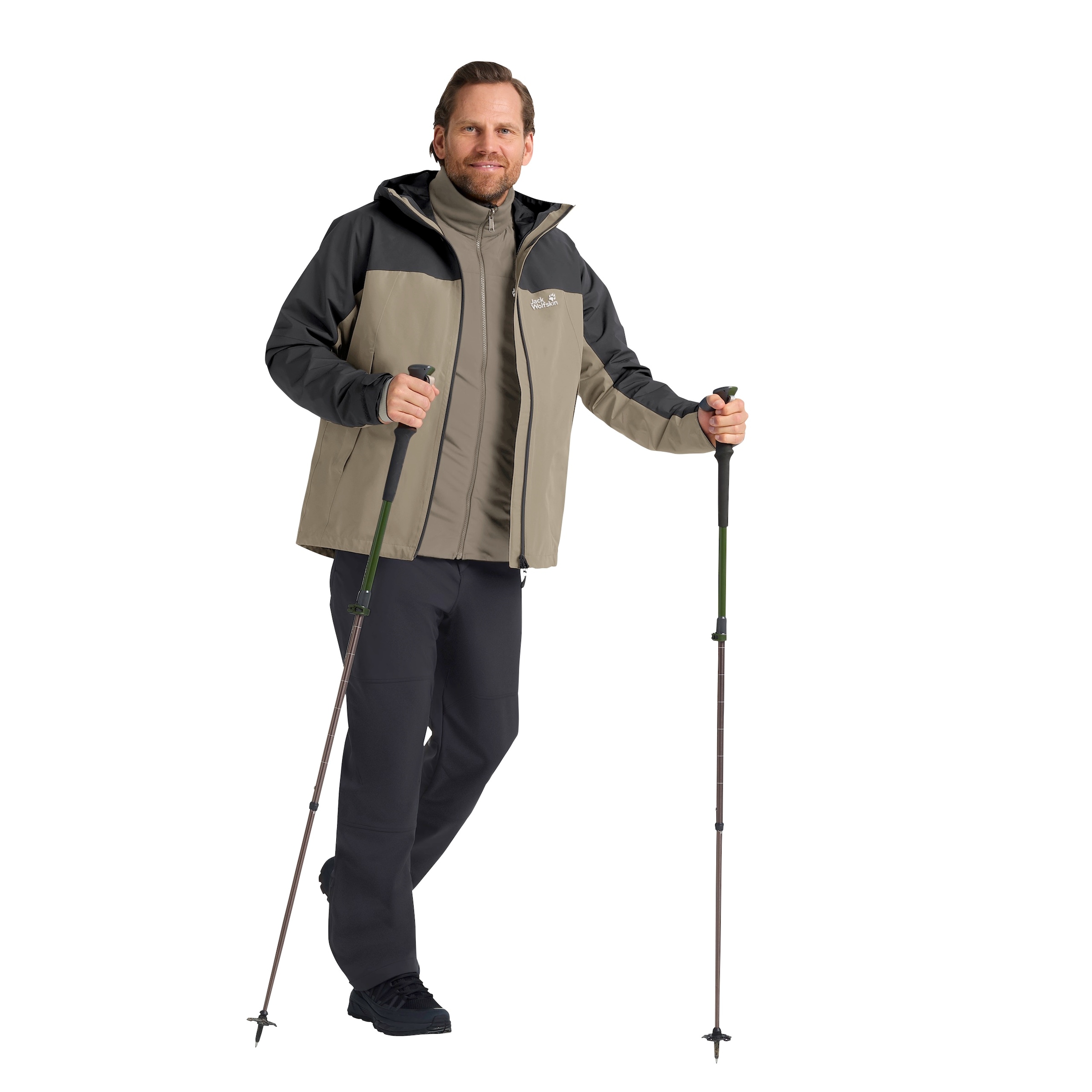 Jack Wolfskin Veste fonctionnelle 3 en 1 mit Kapuze 3in1, wasserdicht, Übergangsjacke