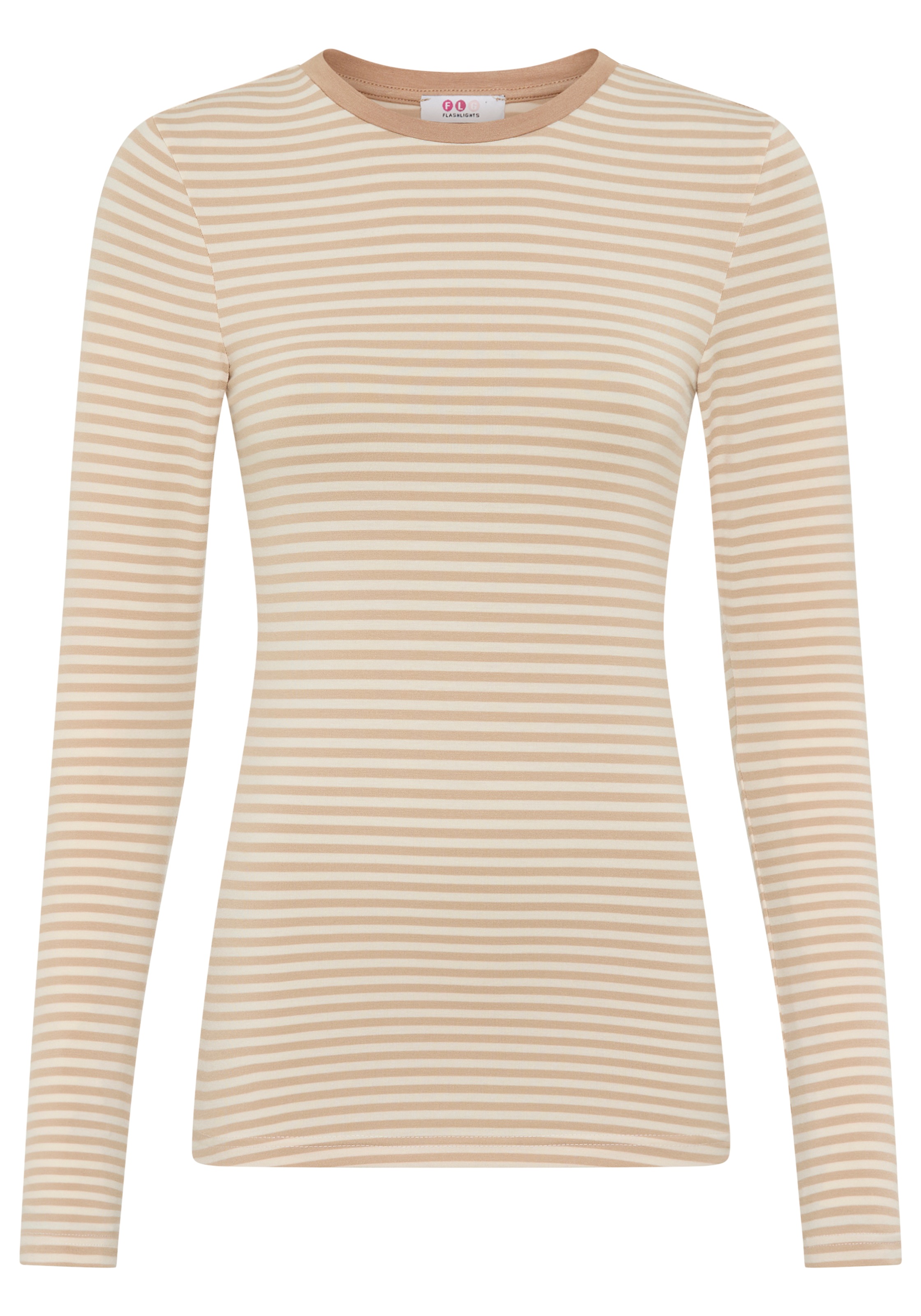 Flashlights T-shirt à manches longues hüftlange Schnittform, mit Rundhalsausschnitt, gestreifte Optik