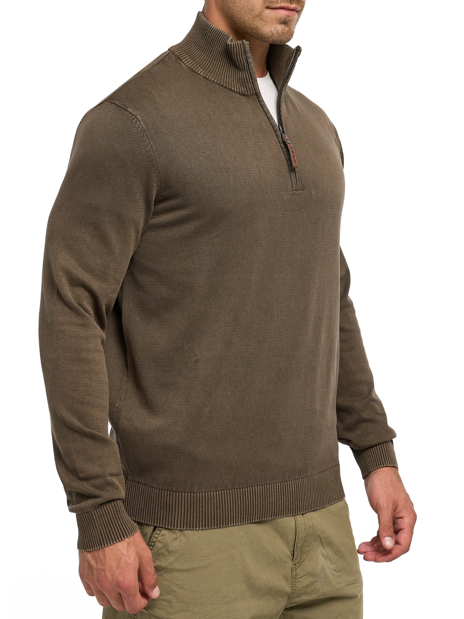 Indicode Troyer »INArkmill ½ zip« coton, coupe régulière