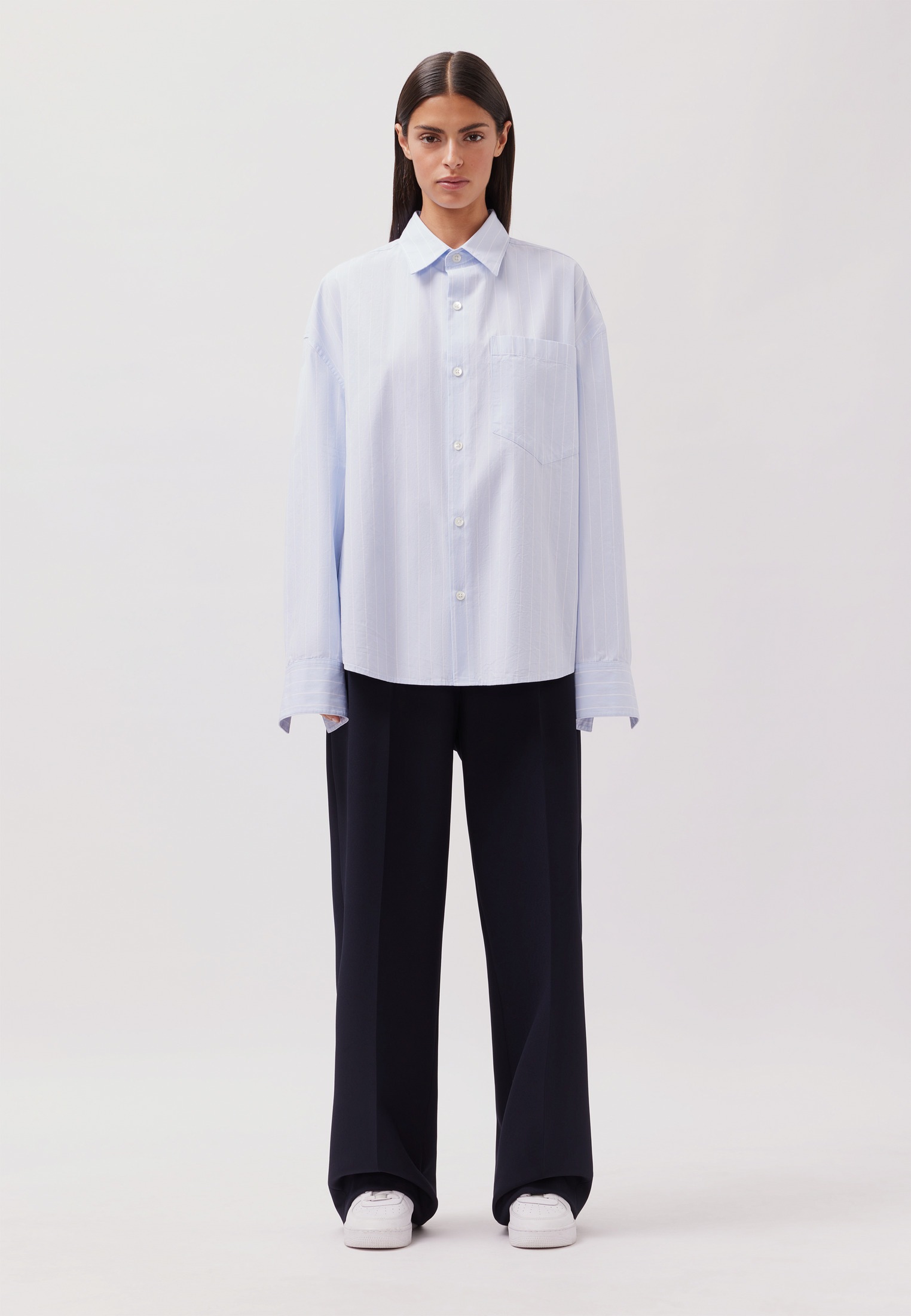 studio seidensticker Chemise d'affaires col Kent oversize 1/1 rayé