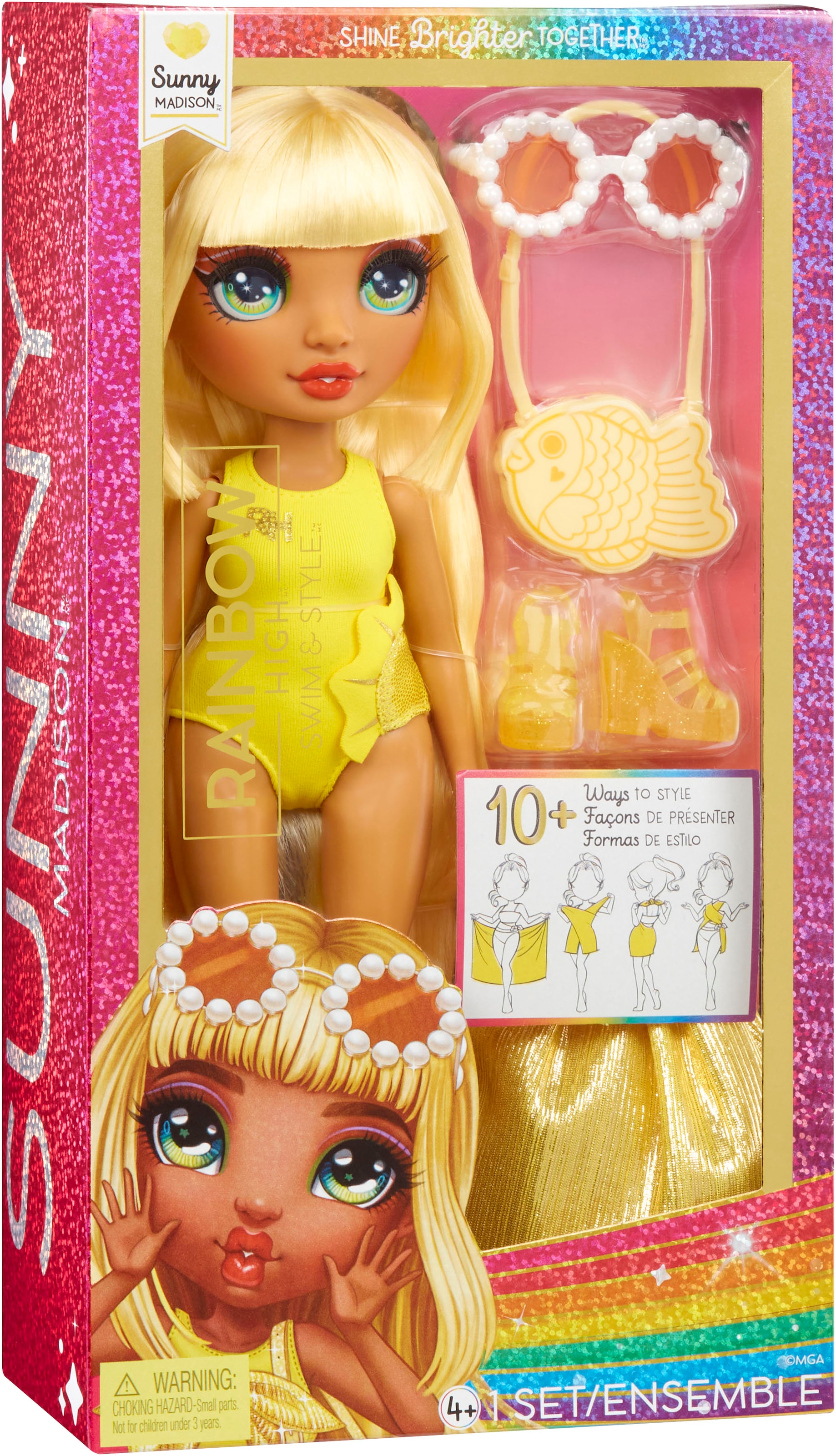 RAINBOW HIGH Poupée à habiller »Rainbow High Swim & Style Fashion Doll- Sunny (Yellow)«
