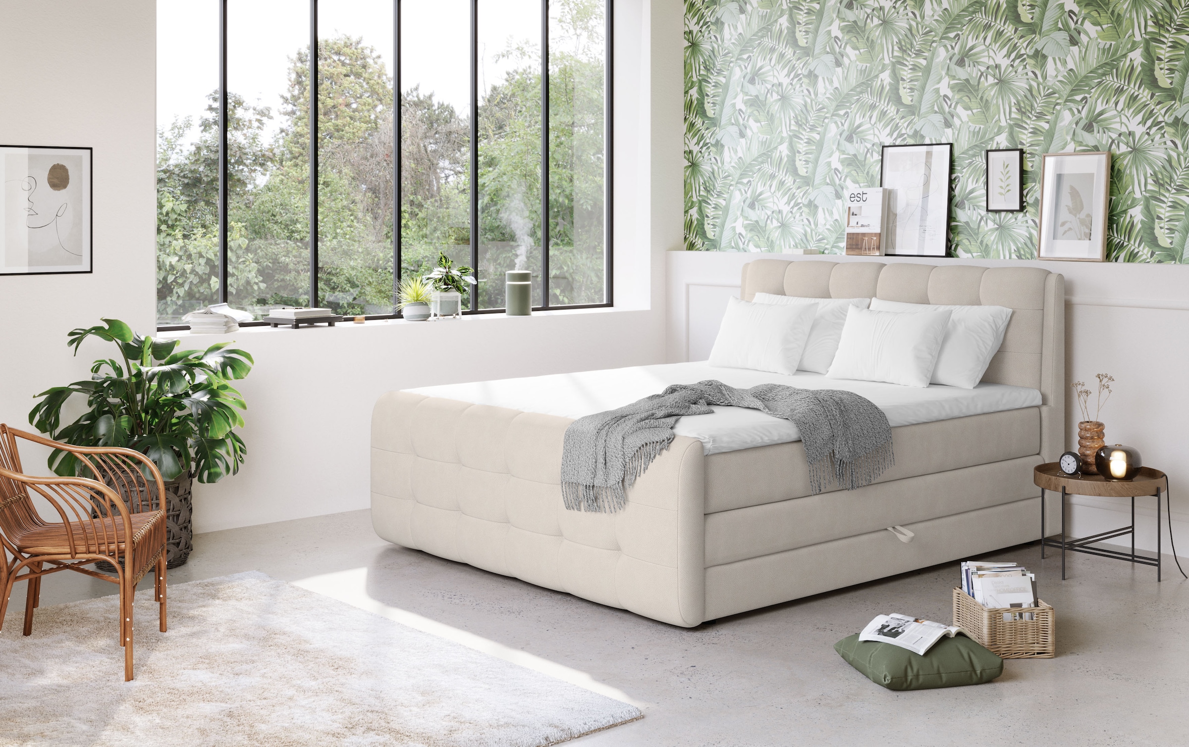 COTTA Lit boxspring »Fort mit Bettkasten, inkl. Topper« erhältlich in verschiedenen Breiten (160cm, 180cm & 200cm)