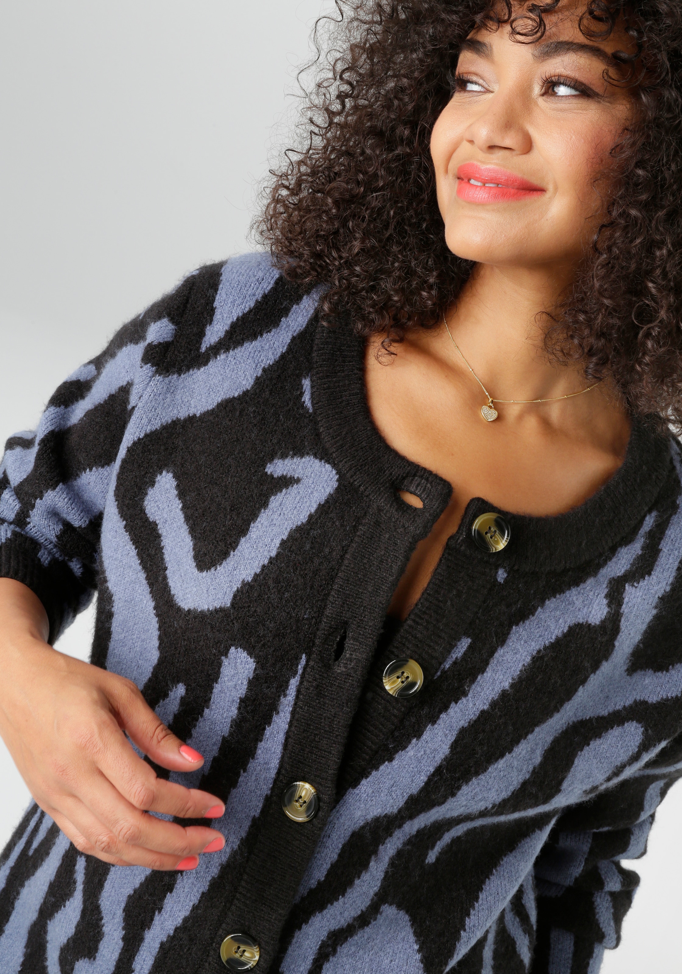 Aniston PLUS Veste en tricot mit auffälligen Strickmuster - NEUE KOLLEKTION