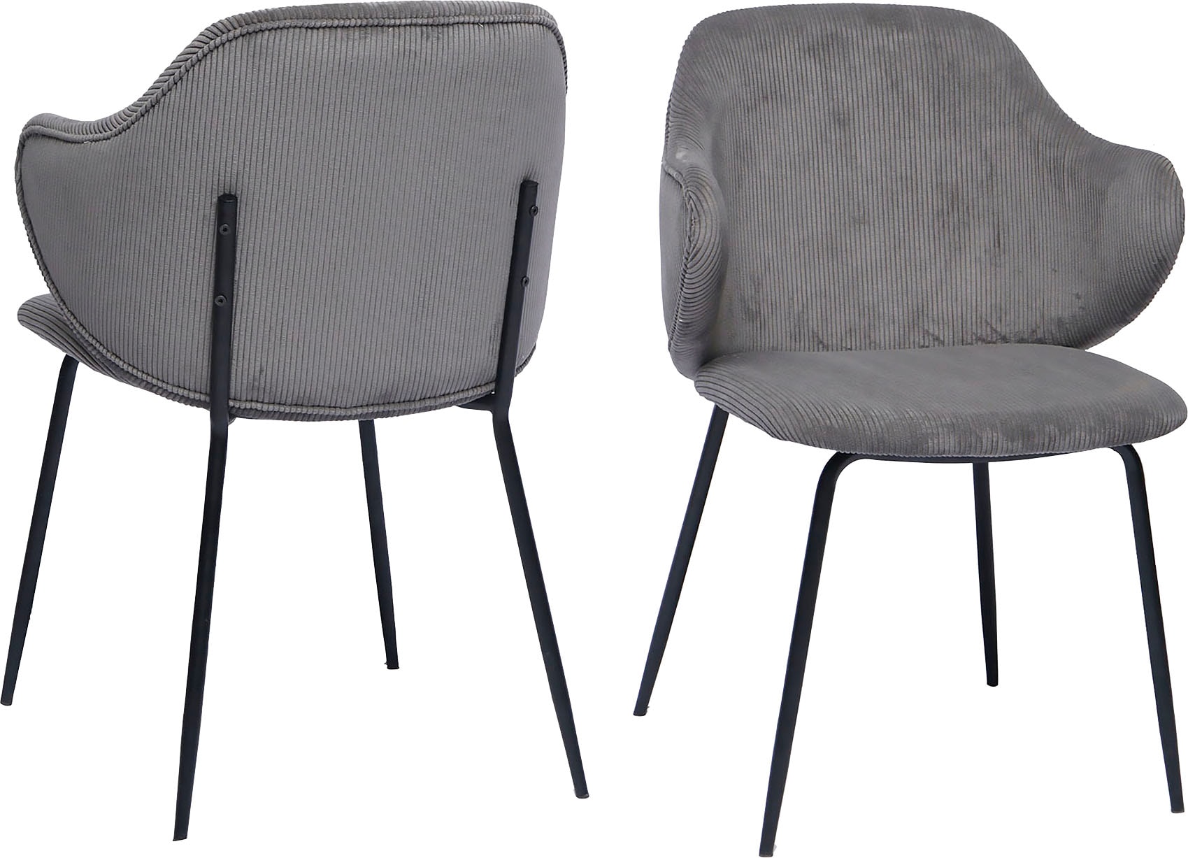 SalesFever Armlehnstuhl »Skive Zweier-Set mit stilvollem Cord-Optik Bezug« (Set) 2 Stk.Bezug in Cord-Optik