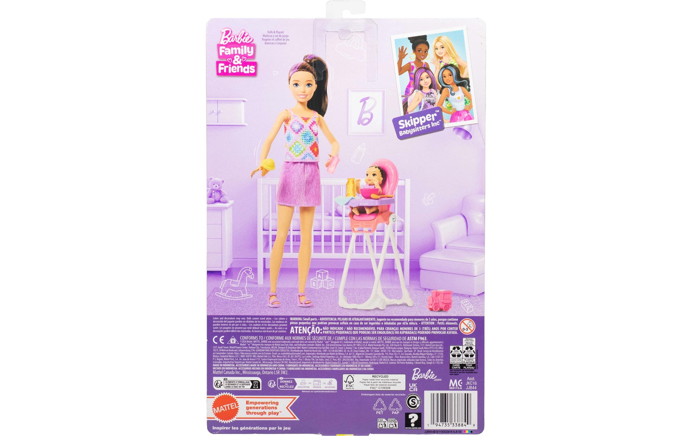 Barbie Monde de jeu »Barbie "Skipper Babysitters Inc." Hochstuhl Spielset«