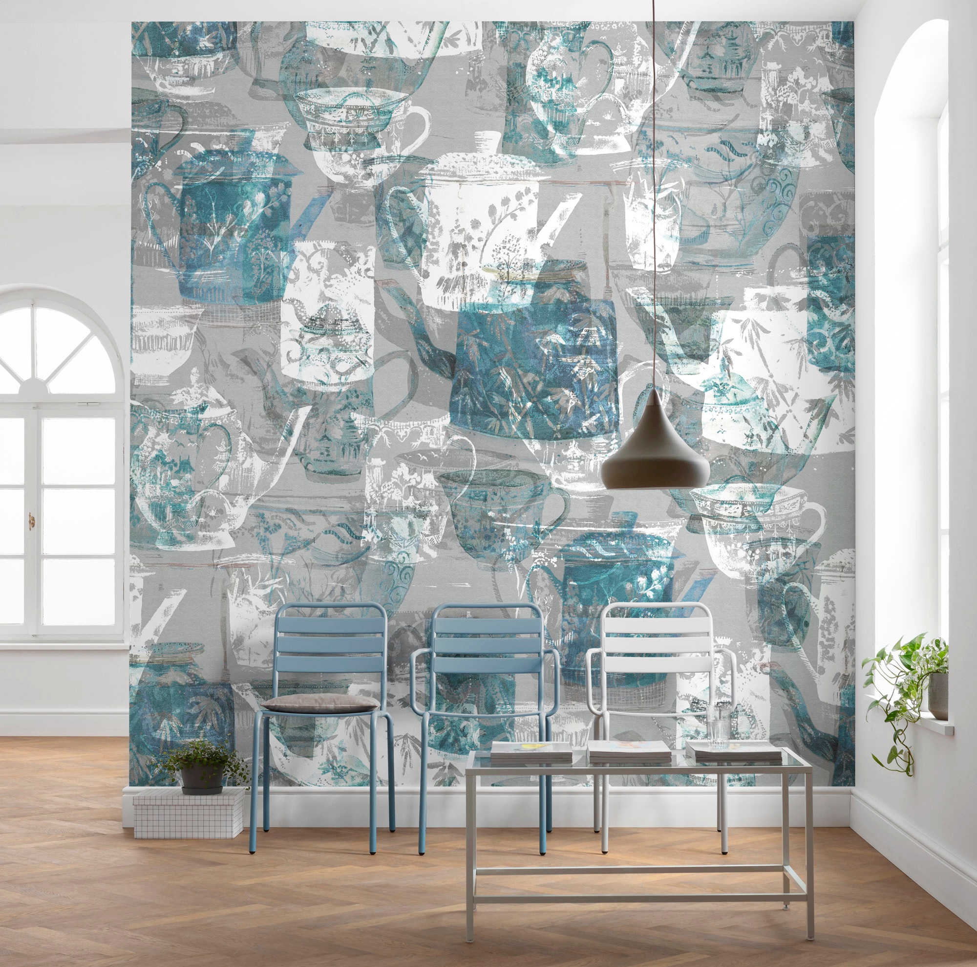 Komar Papier peint intissé »Digitaldruck Vlies -  Tableware - Grösse 300 x 280 cm« imprimé Wohnzimmer, Schlafzimmer