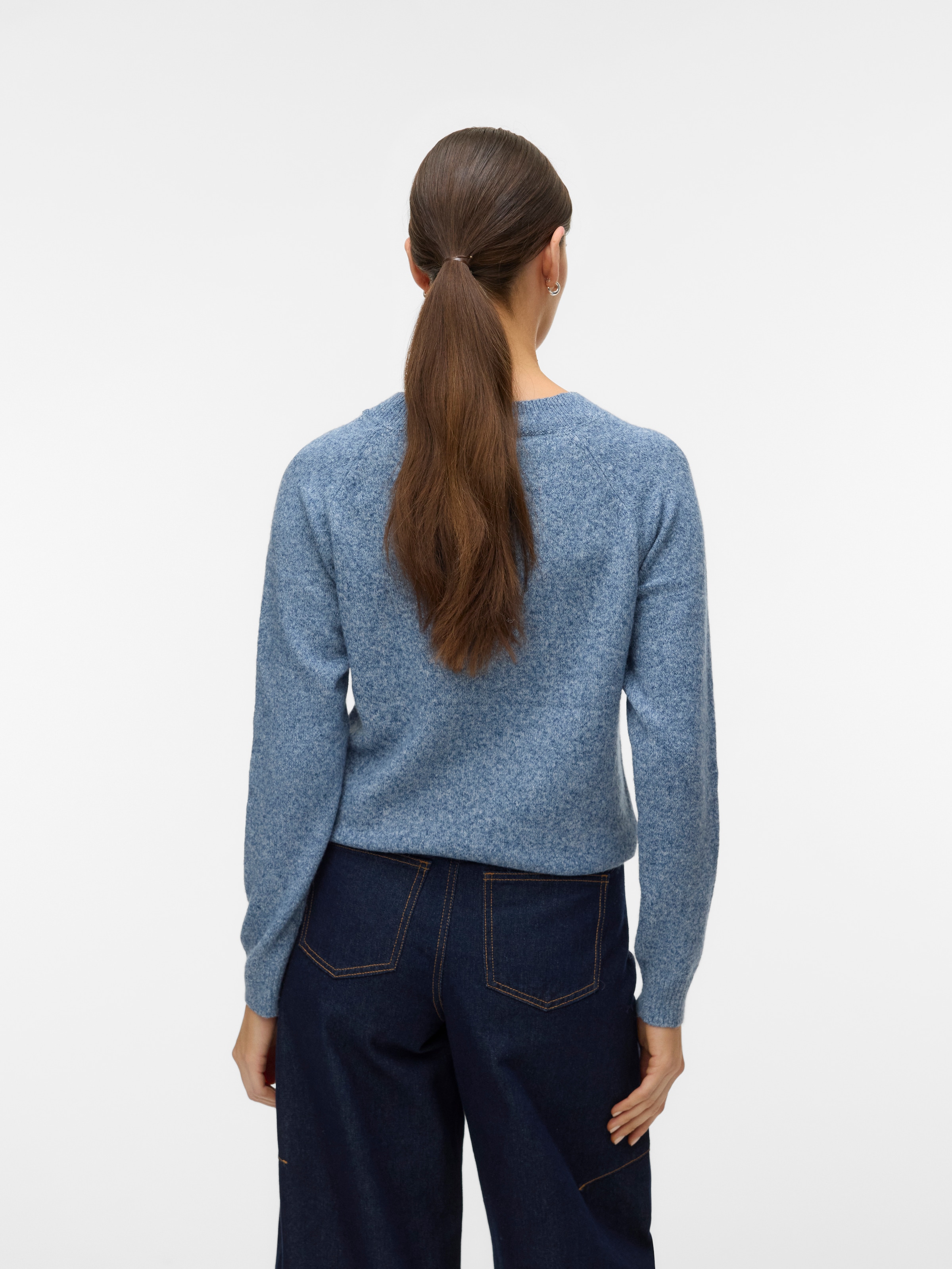 Vero Moda Pull à col rond »VMDOFFY LS O-NECK BLOUSE GA NOOS« Materialmix, regular fit