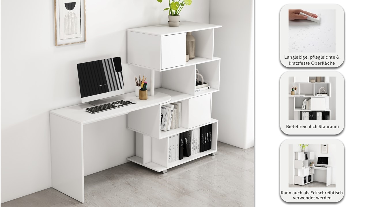 GOODproduct Schreibtisch »Inovo« Set,  als Eckschreibtisch oder Schreibtisch nutzbar, viel Stauraum