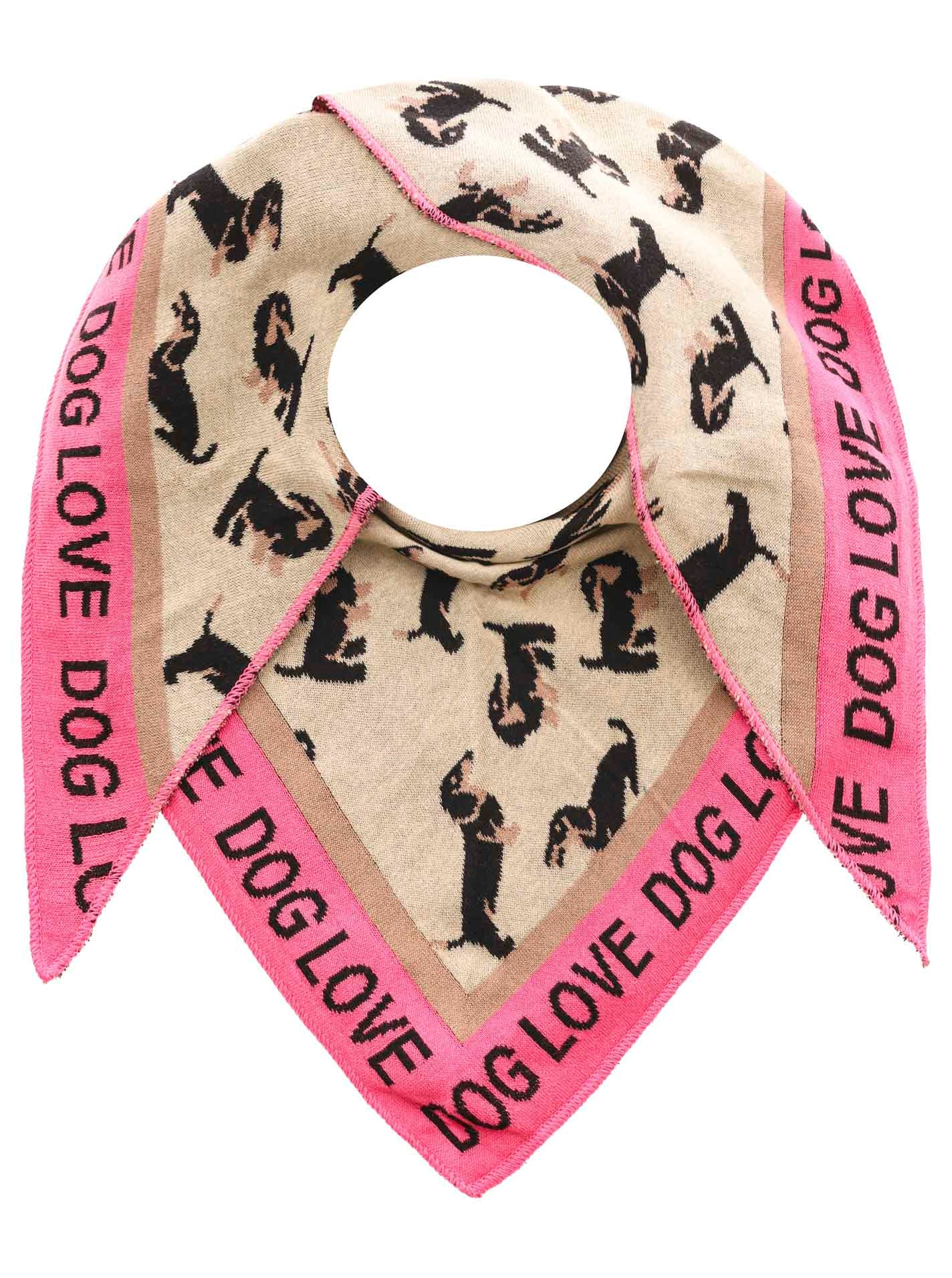 Zwillingsherz Dreieckstuch »"Süsser Dackel"« Tiermotiv, Schriftzug, wärmend, Strick