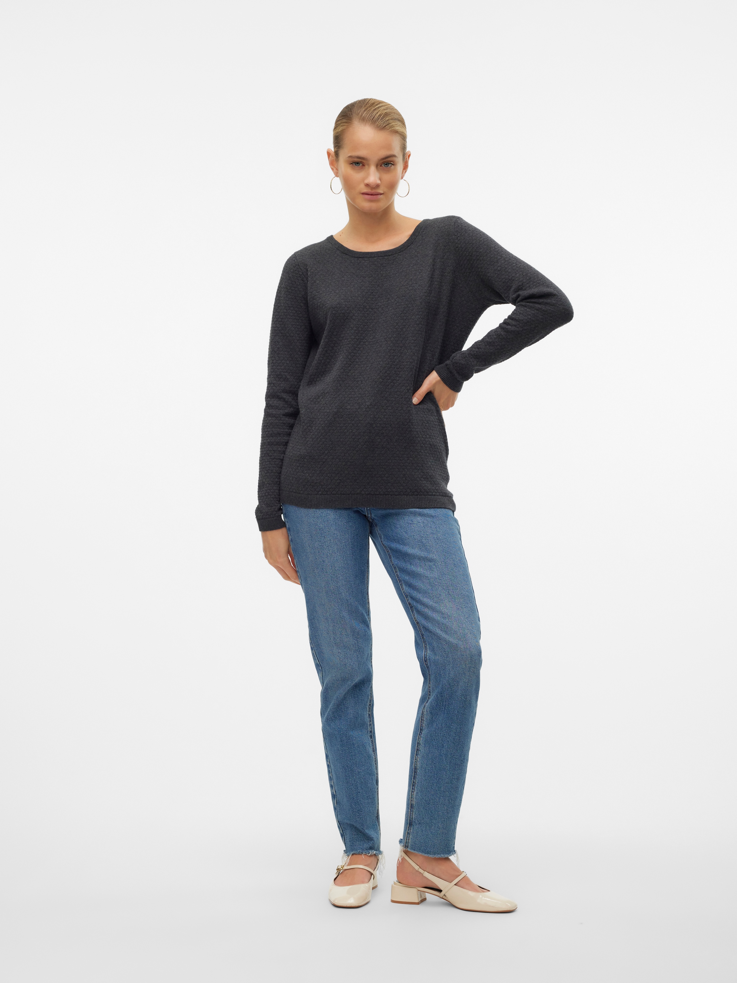 Vero Moda Pull à col rond »VMCARE STRUCTURE LS O-NECK BLOUSE« en coton