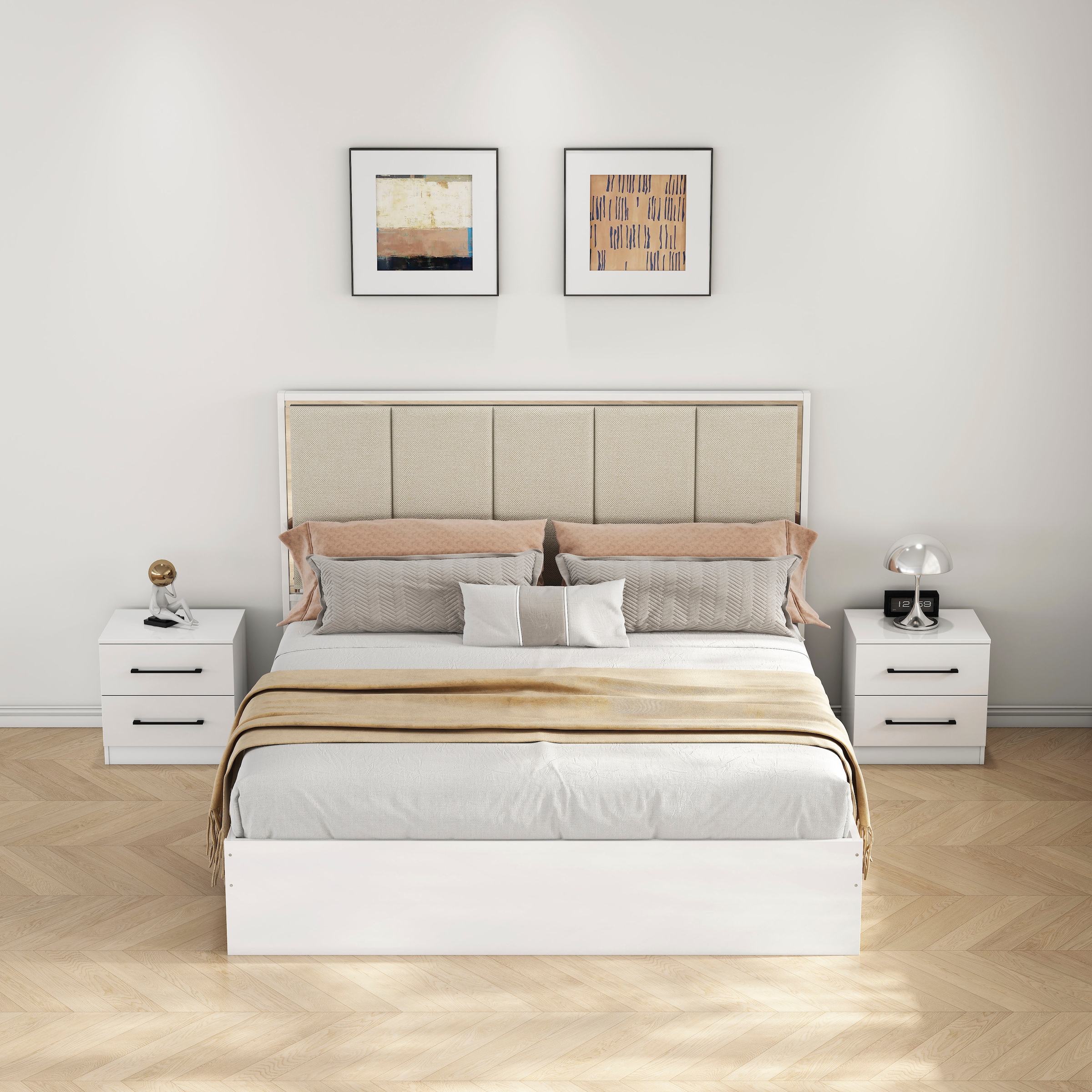 GOODproduct Nachtkommode »Sylt Schlafzimmerschrank Garderobe Schrank hochglanz« Spar-Set, modernes Hochglanz Nachtschrank Set (2 Stück) Stilvolles Design, 2 Stk. tlg. Nachttisch Bestseller Beistelltisch Kommode