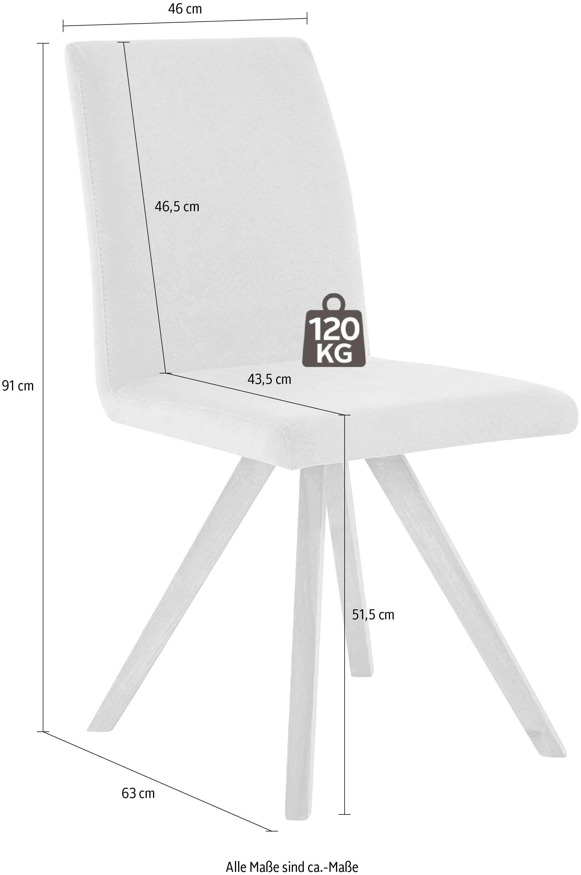 Home affaire Schalenstuhl »Rio« (Set) 2 Stk.Bezug in Kunstleder oder Strukturstoff und das Gestell ist Eiche geölt