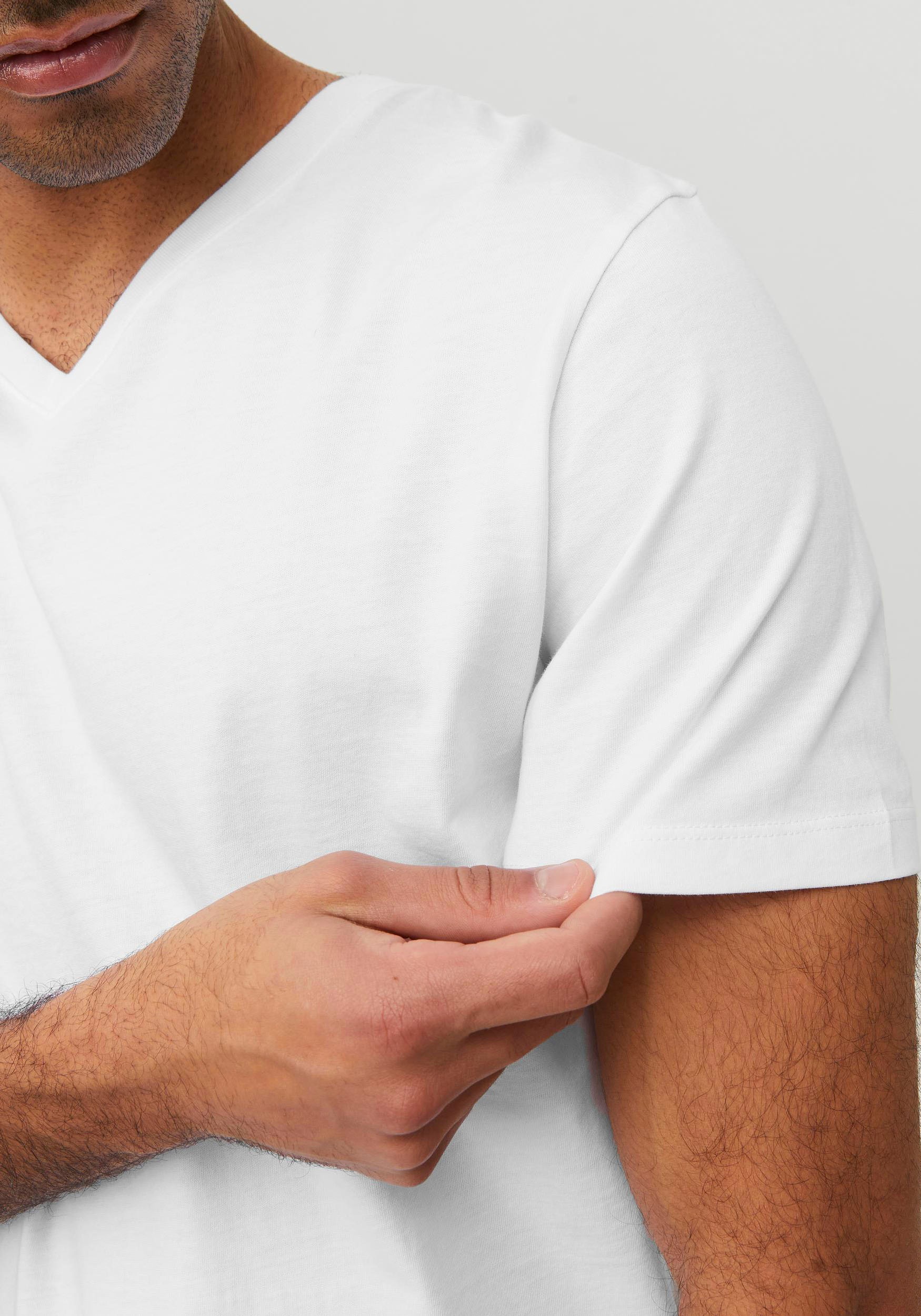 Jack & Jones T-shirt en V »JJEORGANIC mit V-Ausschnitt, lässig kombinierbar, ideal für Alltag« unifarben, modisch, regular fit, Baumwolle, V-Ausschnitt