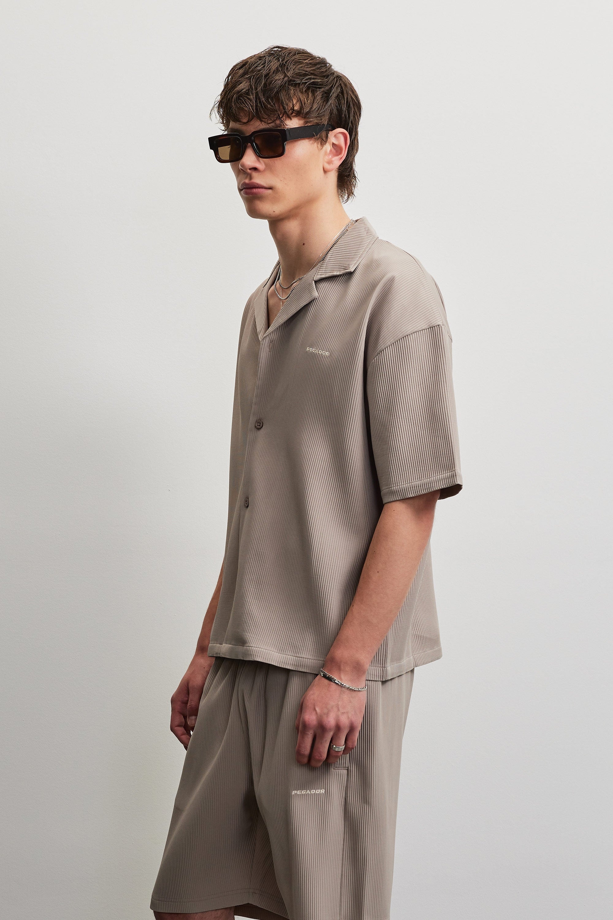 PEGADOR Chemise à manches courtes »TROY PLISSEE SUMMER SHIRT« Baumwollmischung, regular fit
