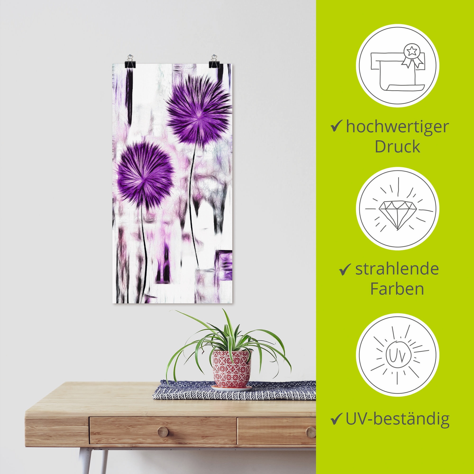 Artland Wandbild »Blumen« 1 Stk. tlg. als Alubild, Leinwandbild, Wandaufkleber oder Poster in versch. Grössen