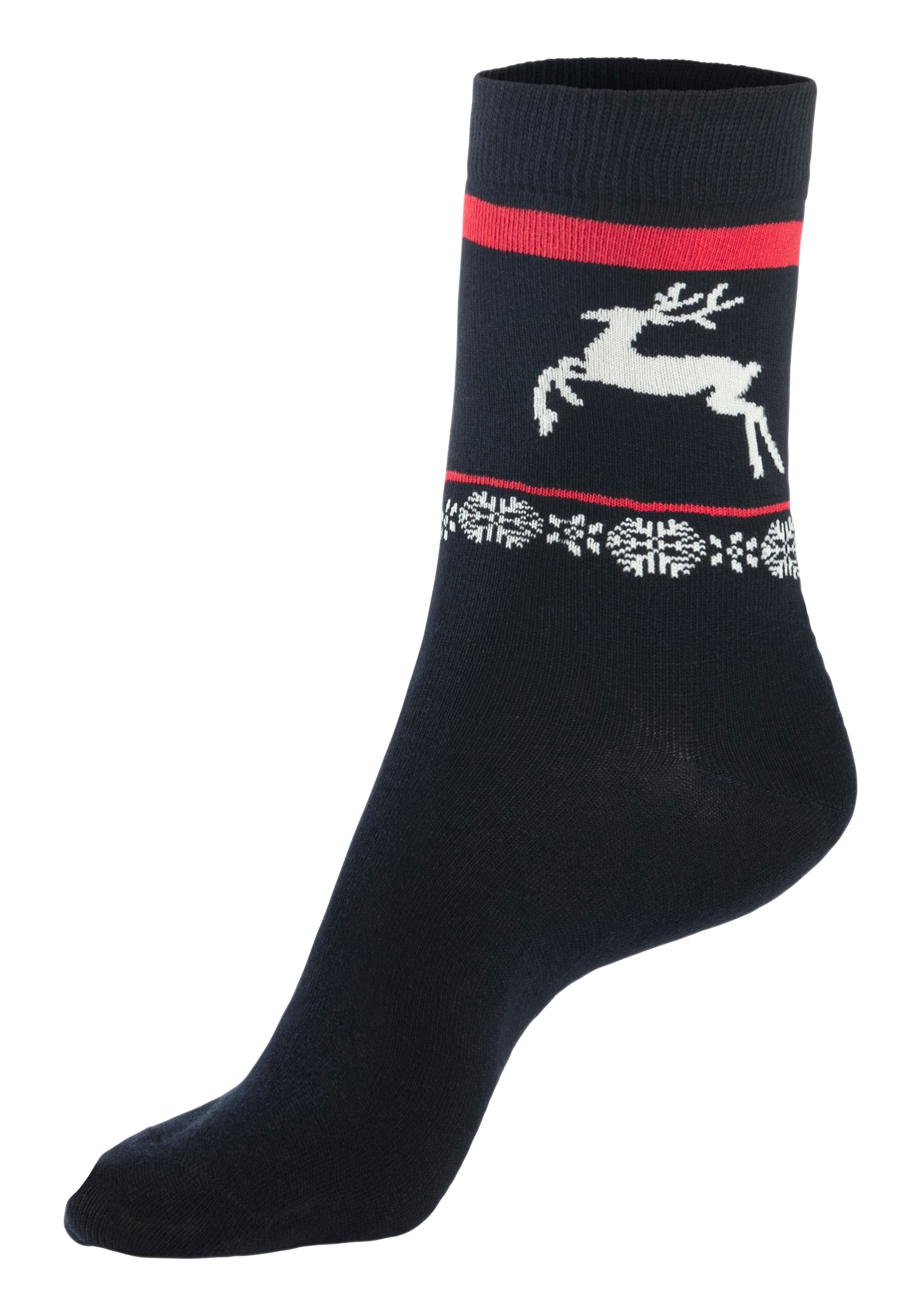 H.I.S Basicsocken Packung, 3 Stk. tlg. mit Wintermotiven