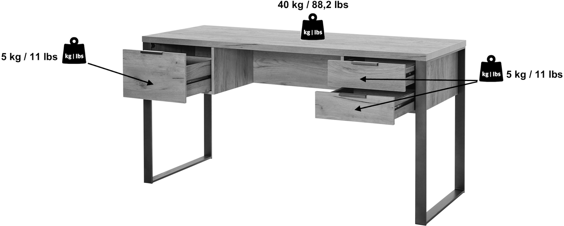 Jahnke Schreibtisch »LOOP D 150«