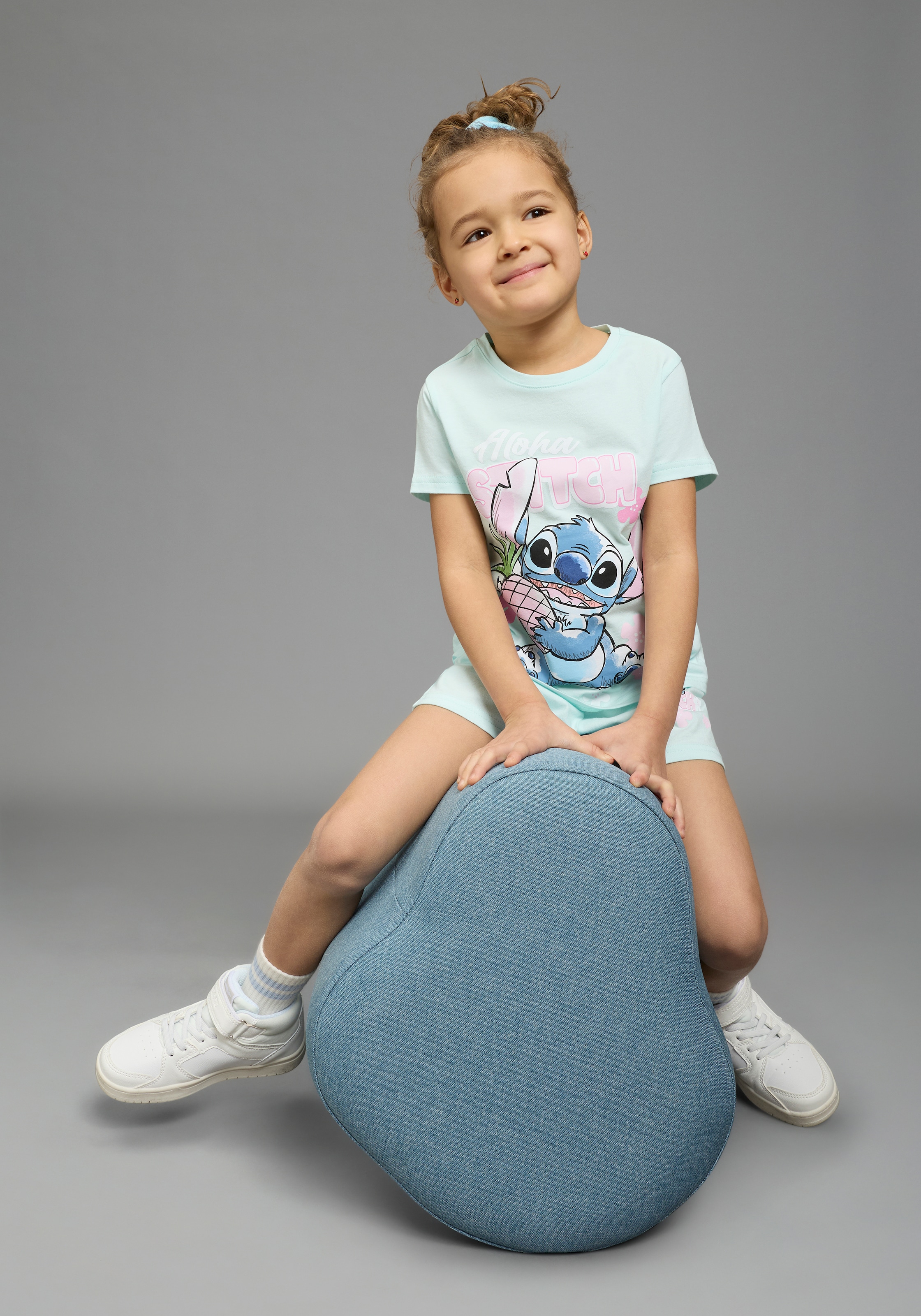KIDSWORLD T-shirt & short »STITCH 2tlg. Set von Disney« Ensemble, 2 pièces différentes tailles, design imprimé, en coton
