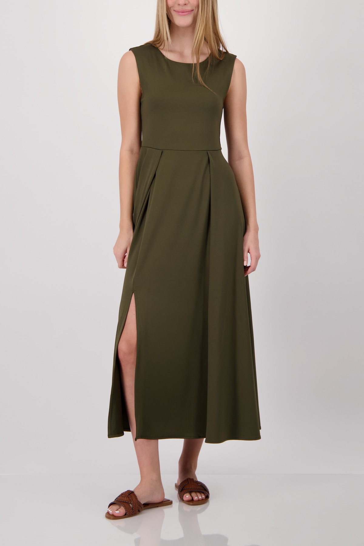 Monari Maxi robe »Kleid uni« Sans poche Regular fit mit Schlitzen