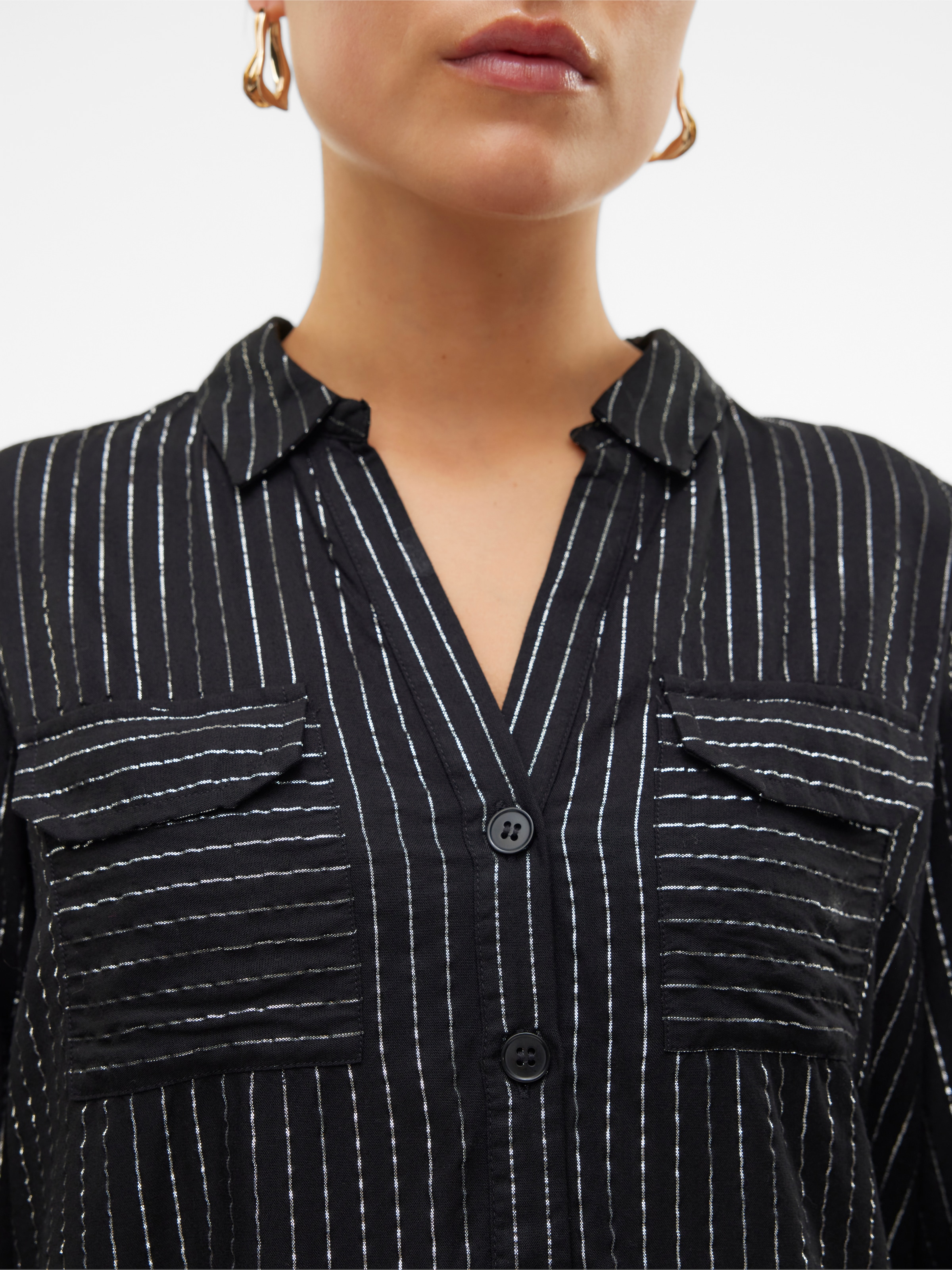 Vero Moda Hemdbluse »VMBUMPY LS GLITTER SHIRT WVN GA NOOS« mit Glitzereffekt