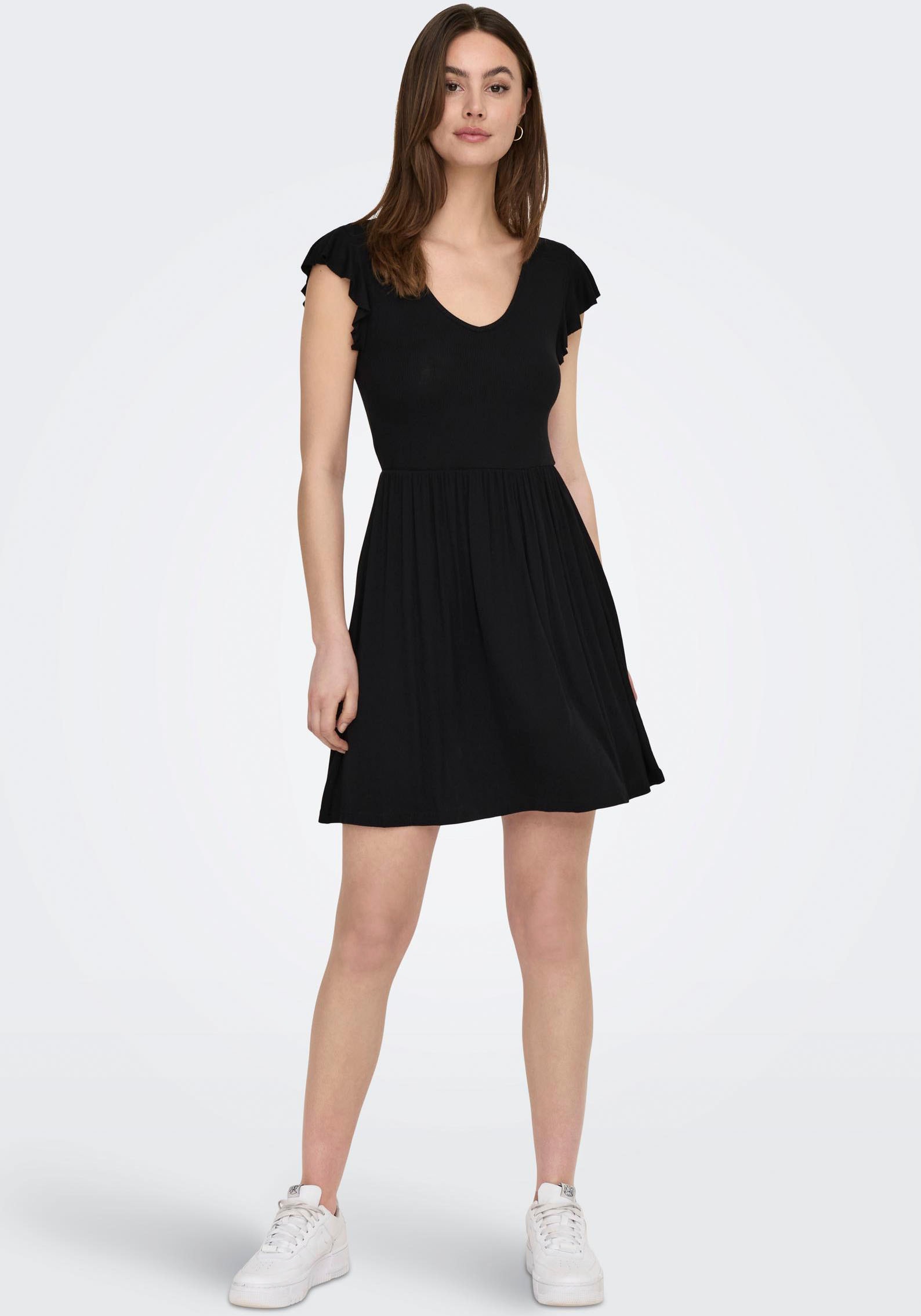 ONLY Robe en jersey »ONLBELIA S/L DRESS JRS« Viskosemischung, regular fit, V-Ausschnitt