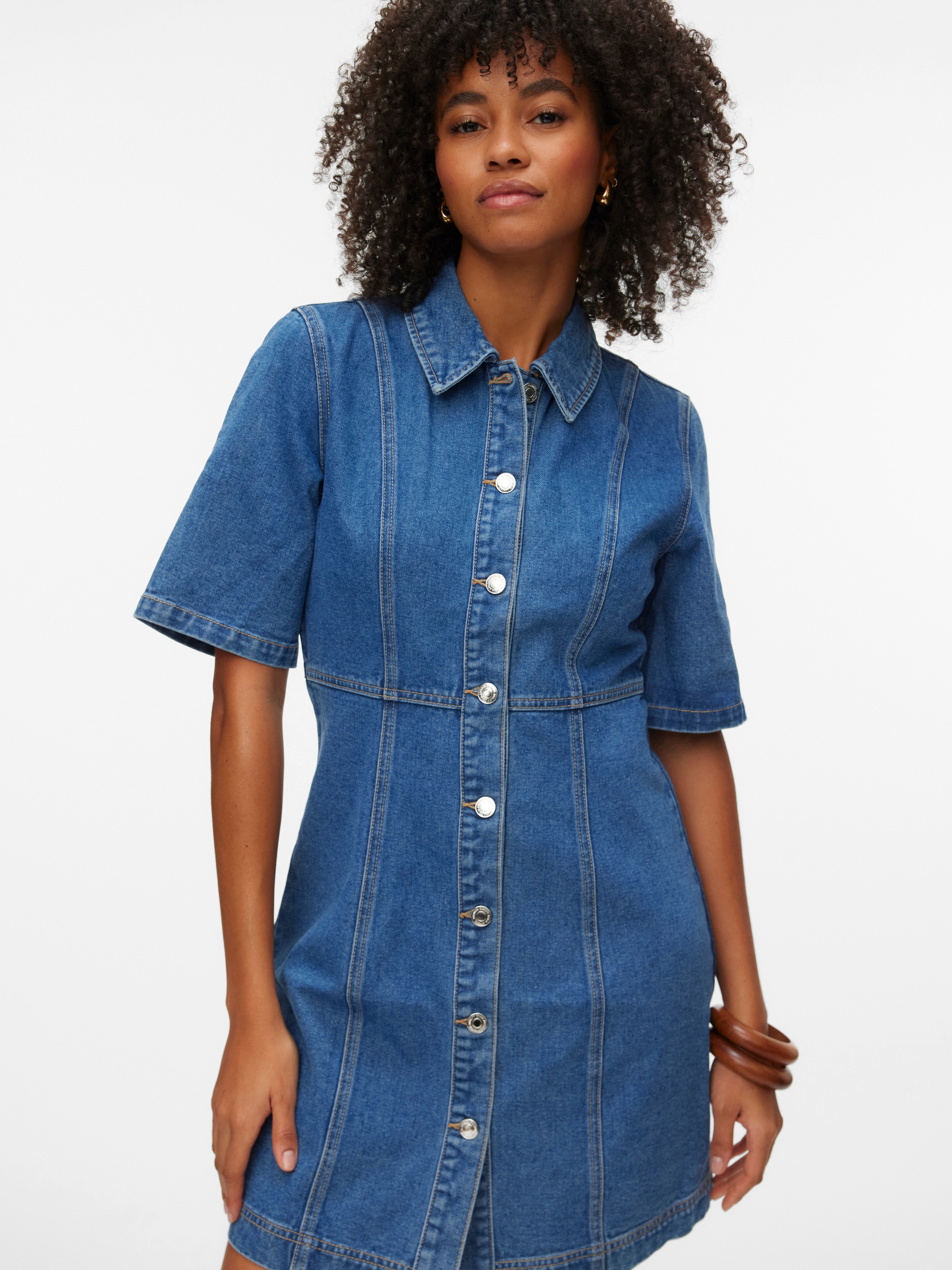 Vero Moda Jeanskleid »VMDAISY 2/4 SHORT DENIM DRESS NOOS« Baumwolle